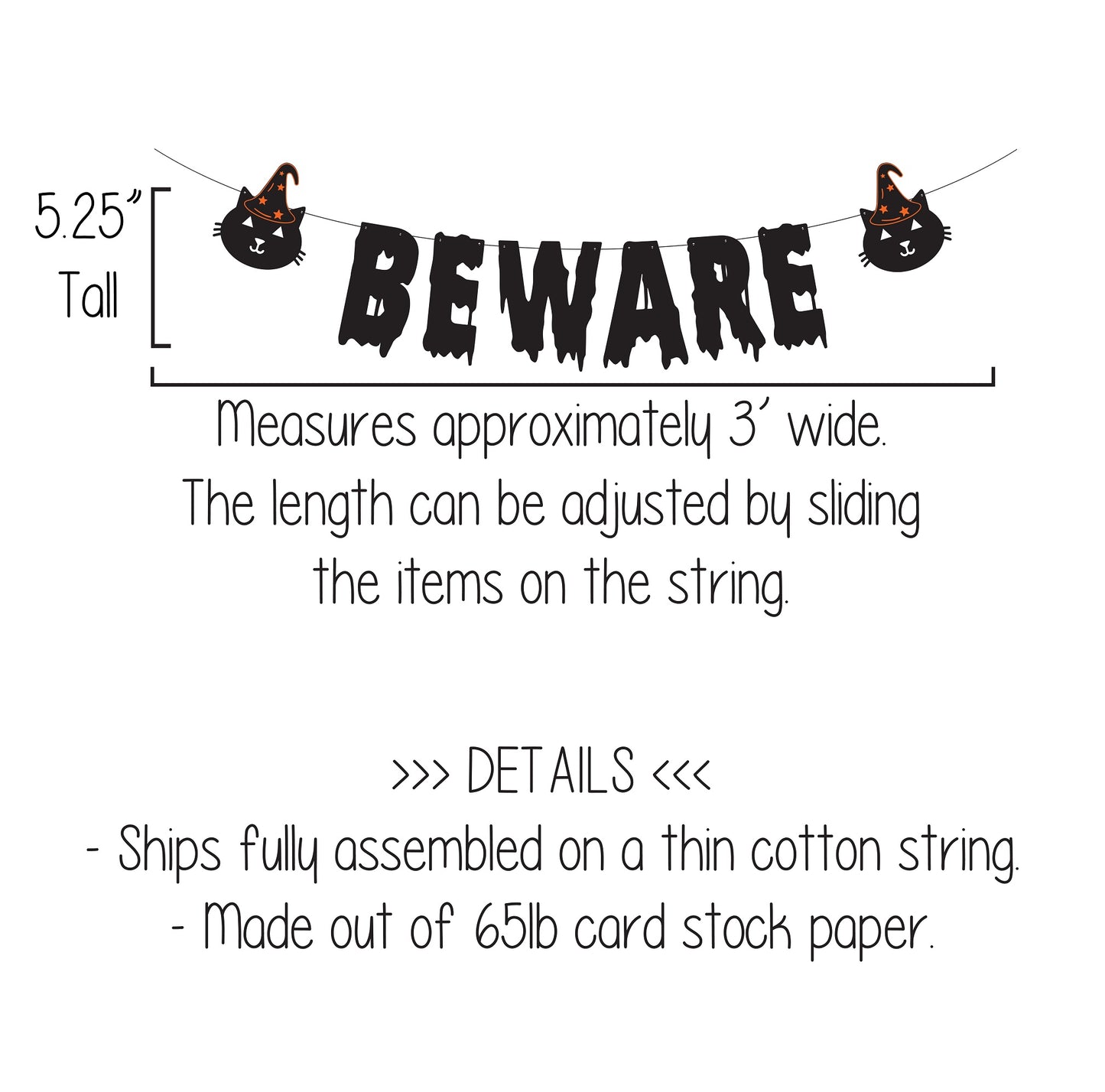 Beware Halloween Cat Banner