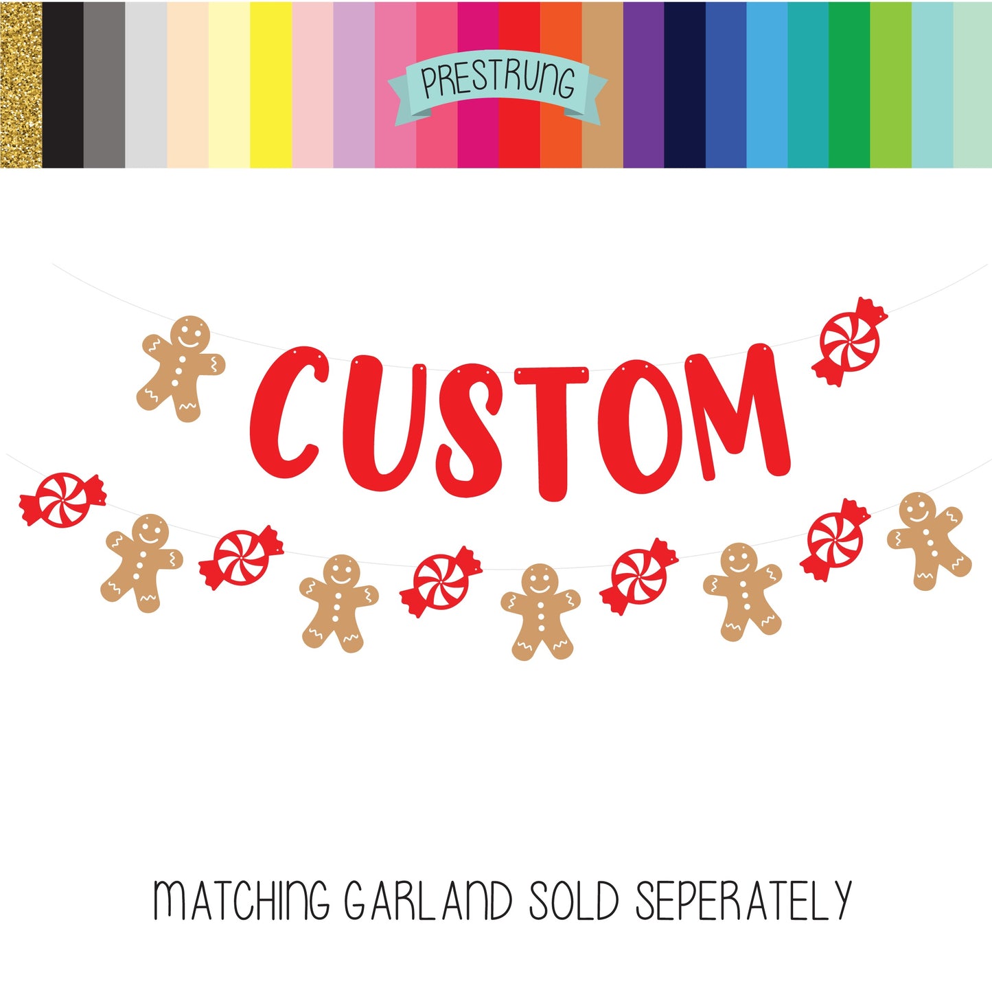 Custom Christmas Candy Banner