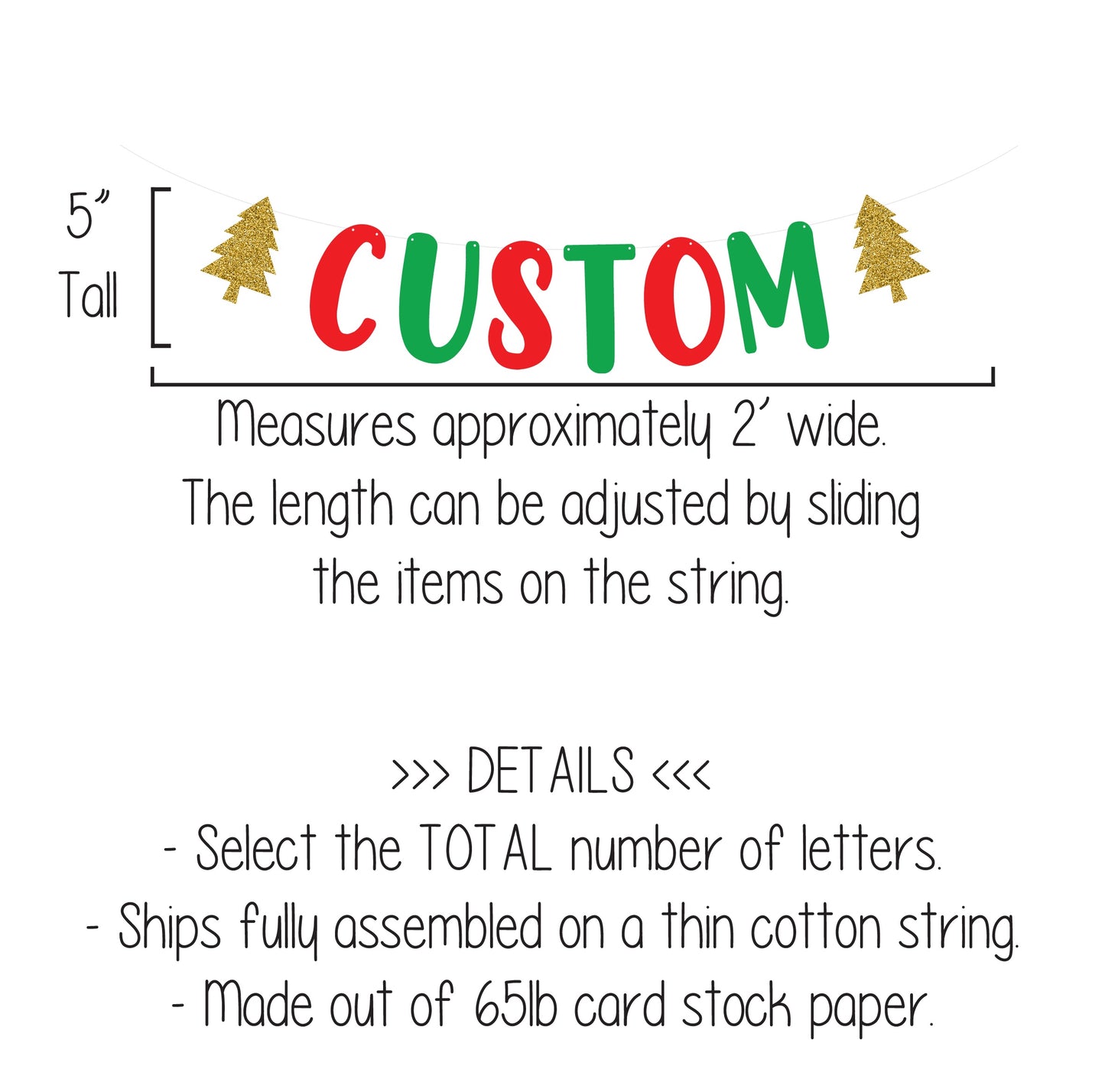 Custom Red and Green Christmas Banner