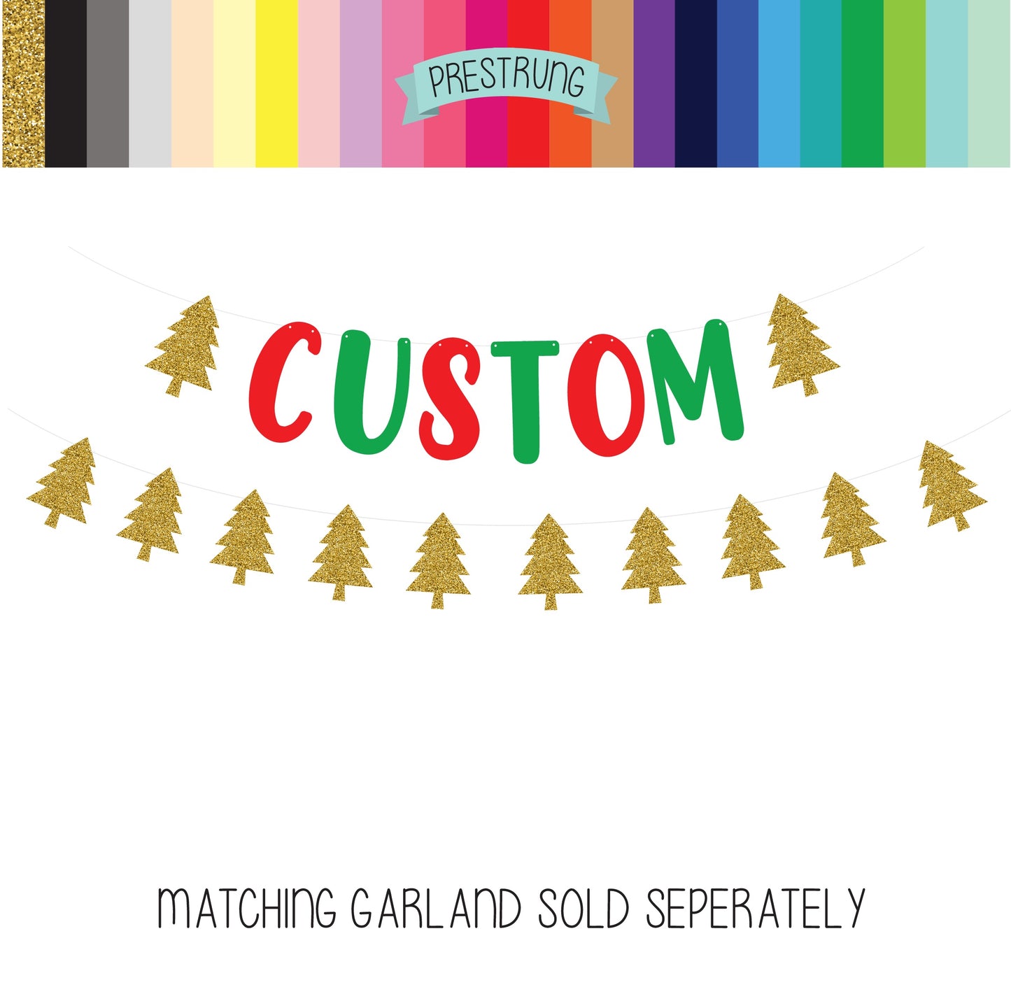 Custom Red and Green Christmas Banner