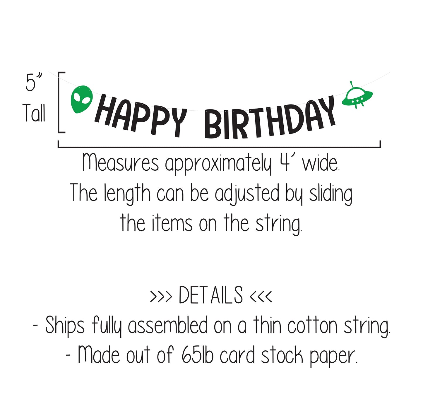 Alien Happy Birthday Banner