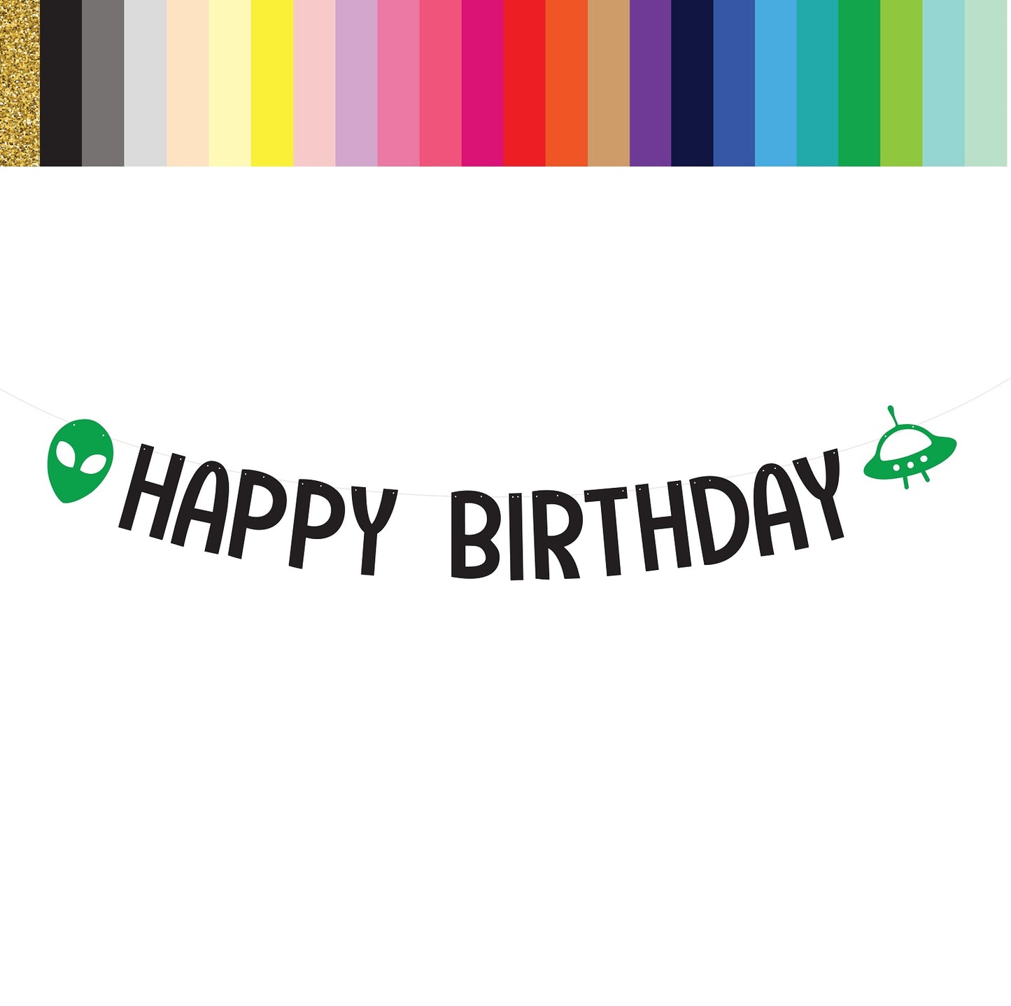 Alien Happy Birthday Banner