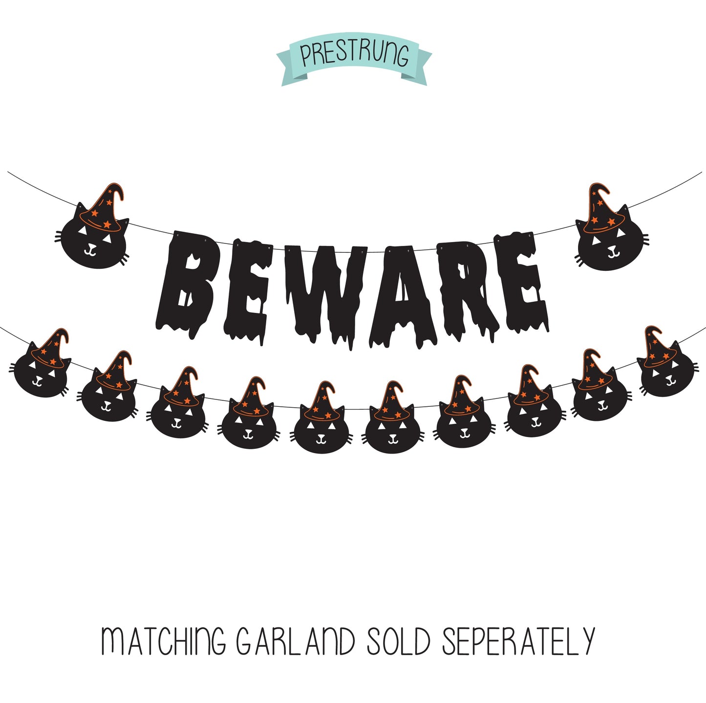 Beware Halloween Cat Banner