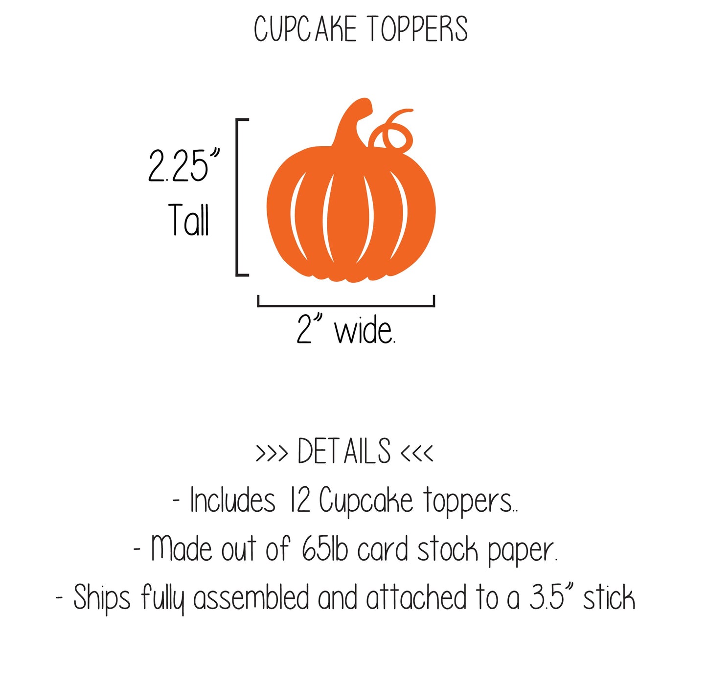 Pumpkin Cupcake Toppers