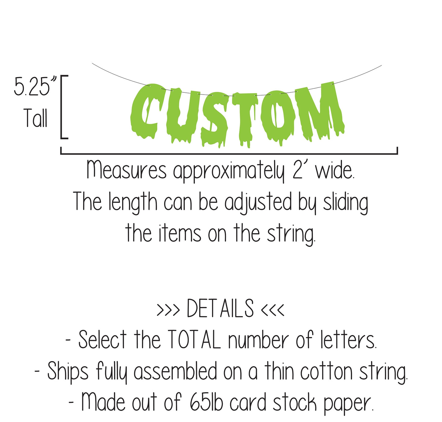 Custom Lime Green Halloween Banner