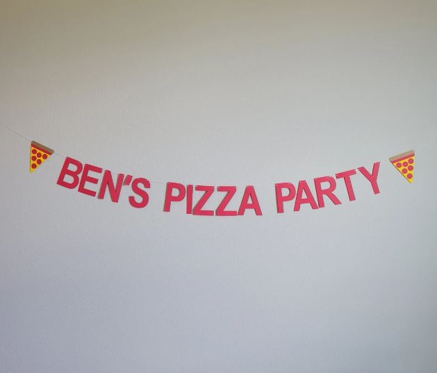 Custom Pizza Hearts Banner