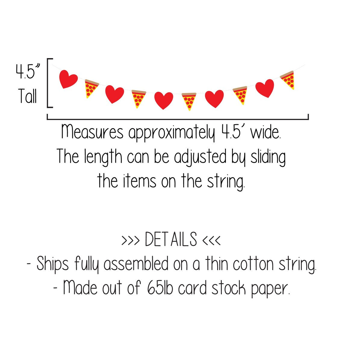 Custom Pizza Hearts Banner