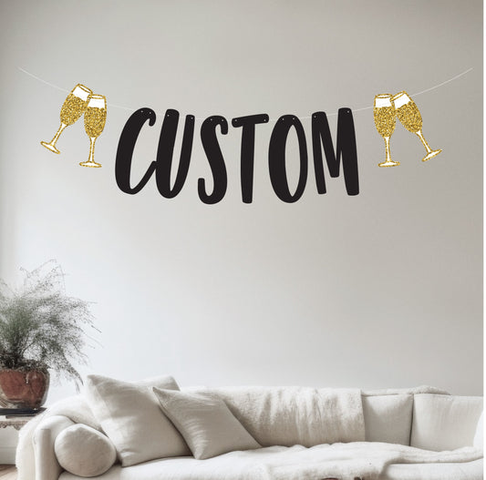 Custom Champagne Glasses Banner