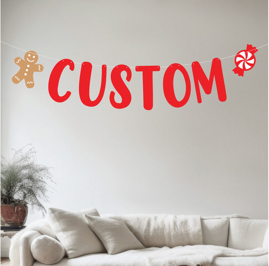 Custom Christmas Candy Banner