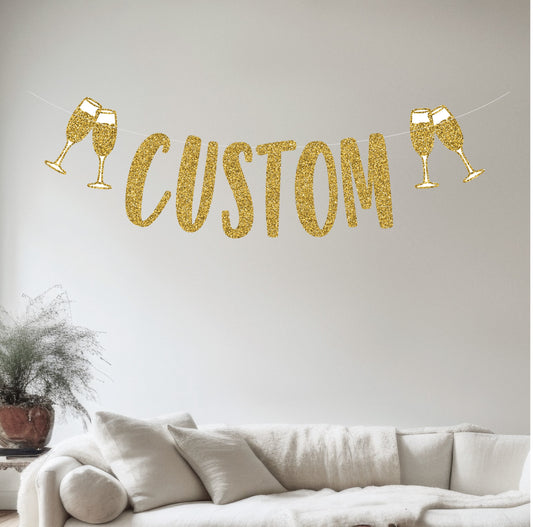 Custom Champagne Glasses Banner
