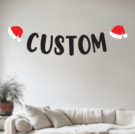 Custom Santa Hat Banner