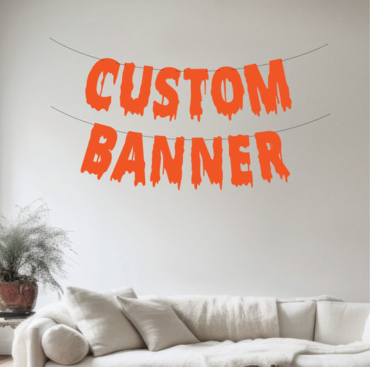 Custom Orange Halloween Banner