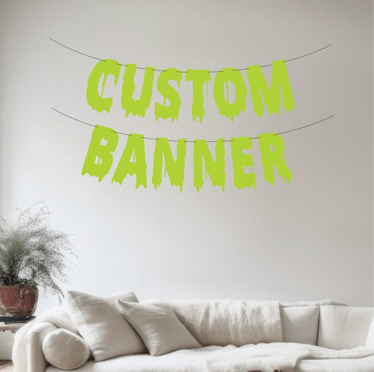 Custom Lime Green Halloween Banner
