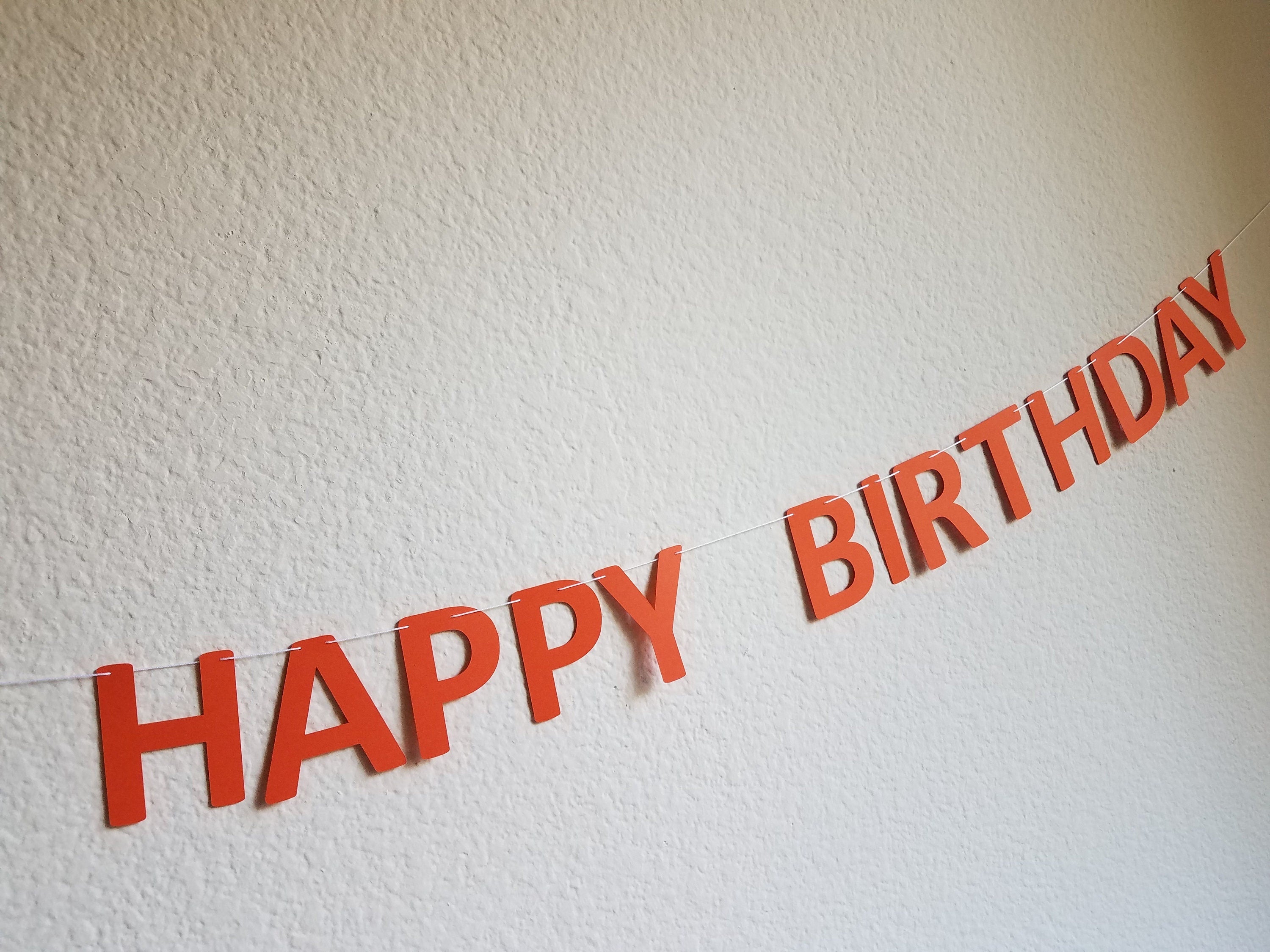 Mini Orange Happy Birthday Banner, Small Orange Birthday Banner, Orange Banner, Orange Customize Banner, Miniature Banner