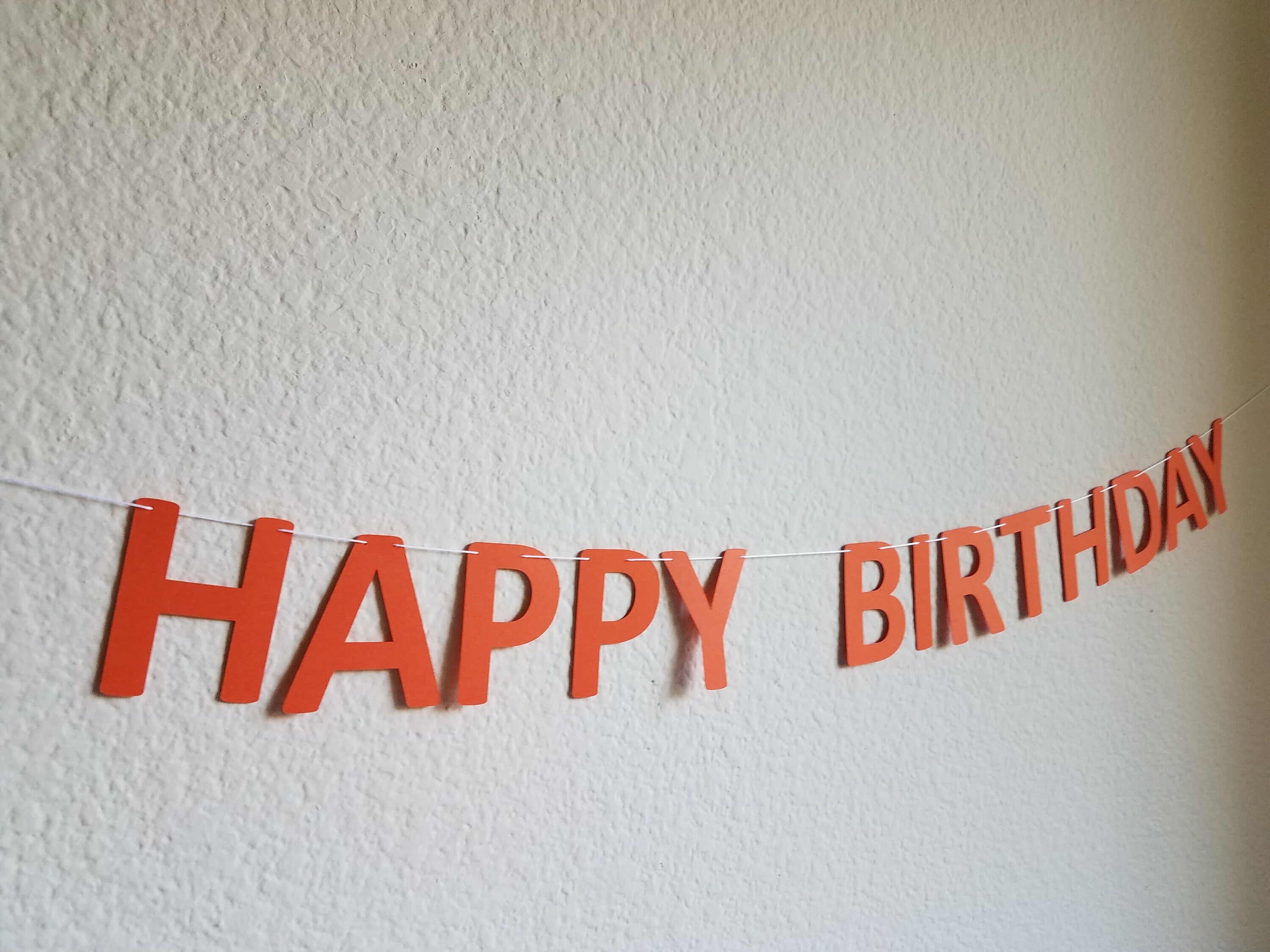 Mini Orange Happy Birthday Banner, Small Orange Birthday Banner, Orange Banner, Orange Customize Banner, Miniature Banner
