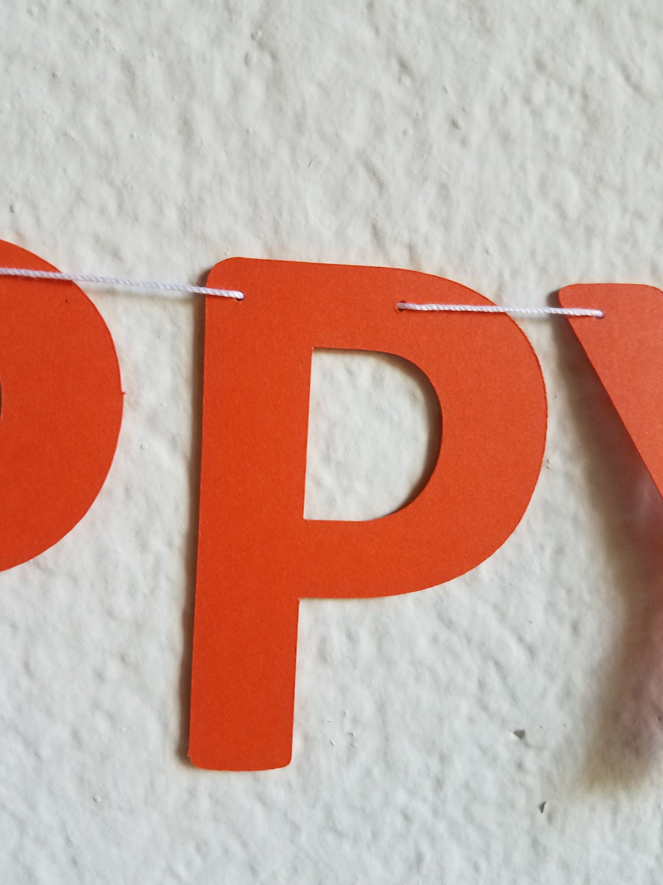 Mini Orange Happy Birthday Banner, Small Orange Birthday Banner, Orange Banner, Orange Customize Banner, Miniature Banner