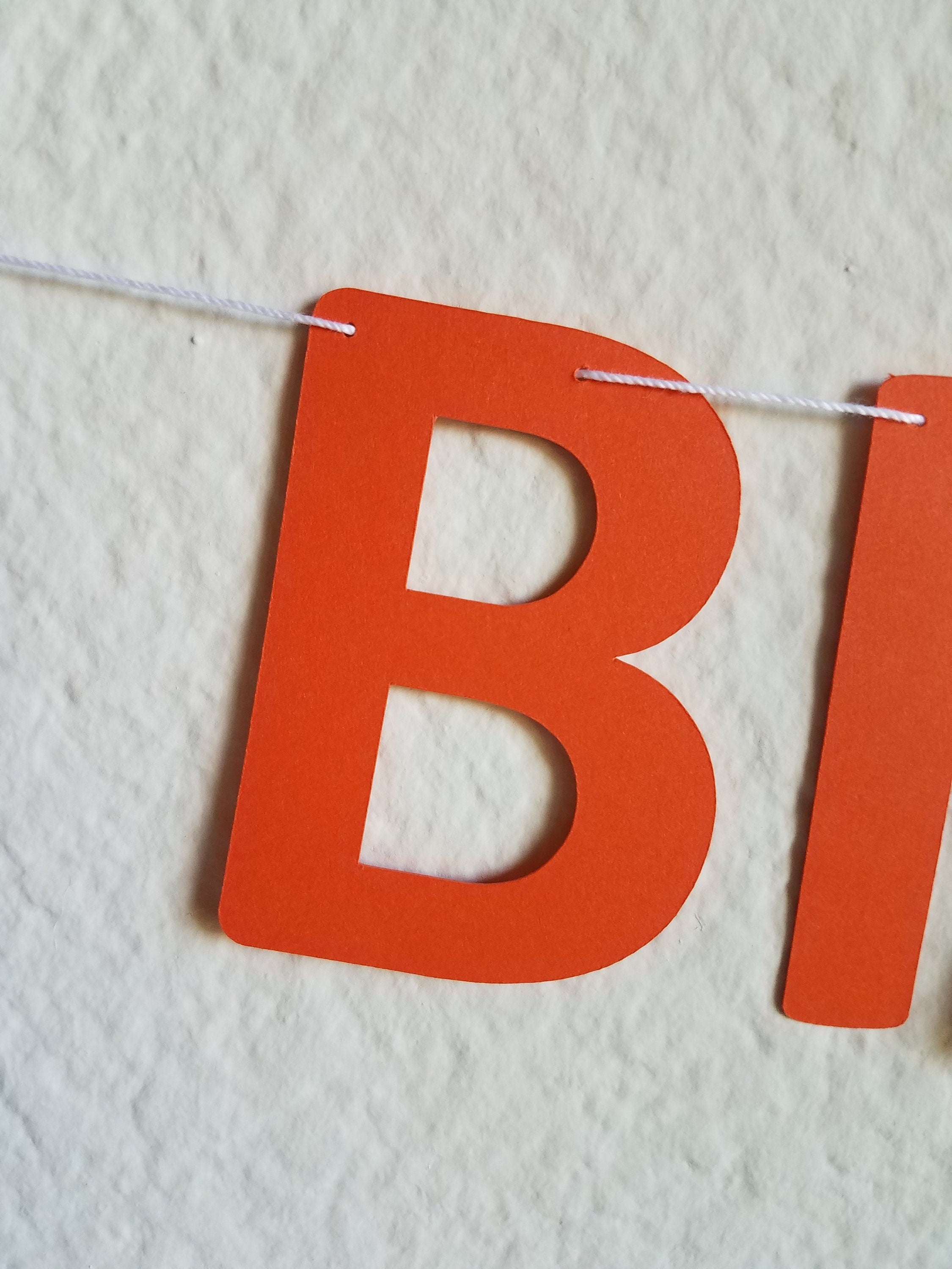 Mini Orange Happy Birthday Banner, Small Orange Birthday Banner, Orange Banner, Orange Customize Banner, Miniature Banner