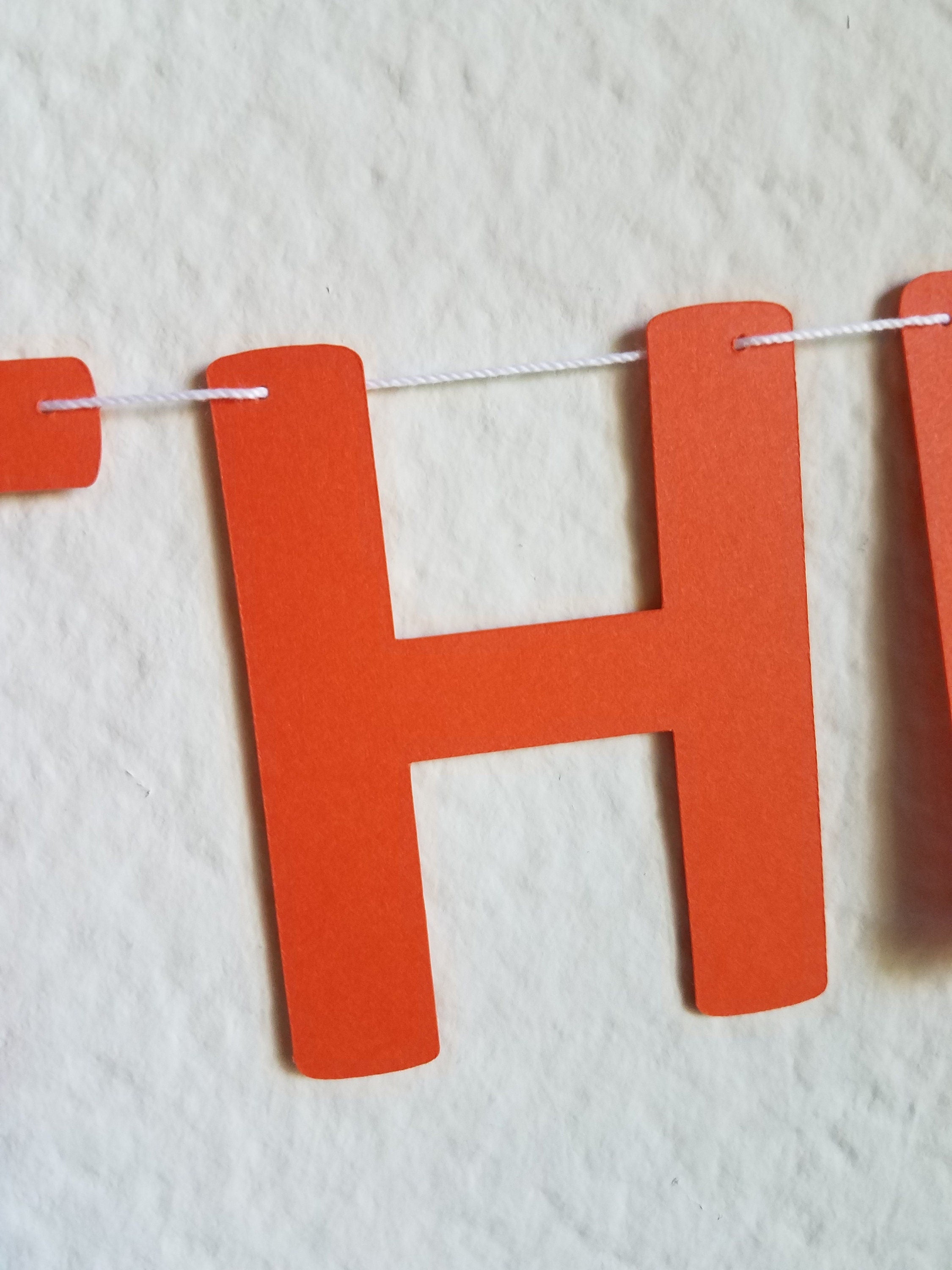 Mini Orange Happy Birthday Banner, Small Orange Birthday Banner, Orange Banner, Orange Customize Banner, Miniature Banner