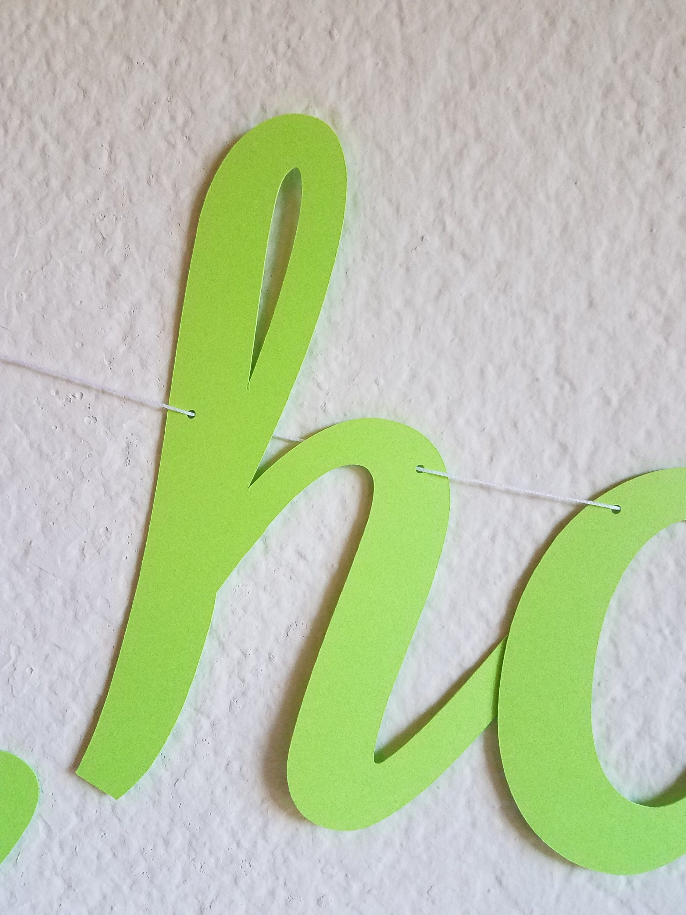 Lime Green Happy Birthday Banner, Lime Green Birthday Banner, Cursive Banner, Lime Green Customize Banner, Lime Green Birthday Banner