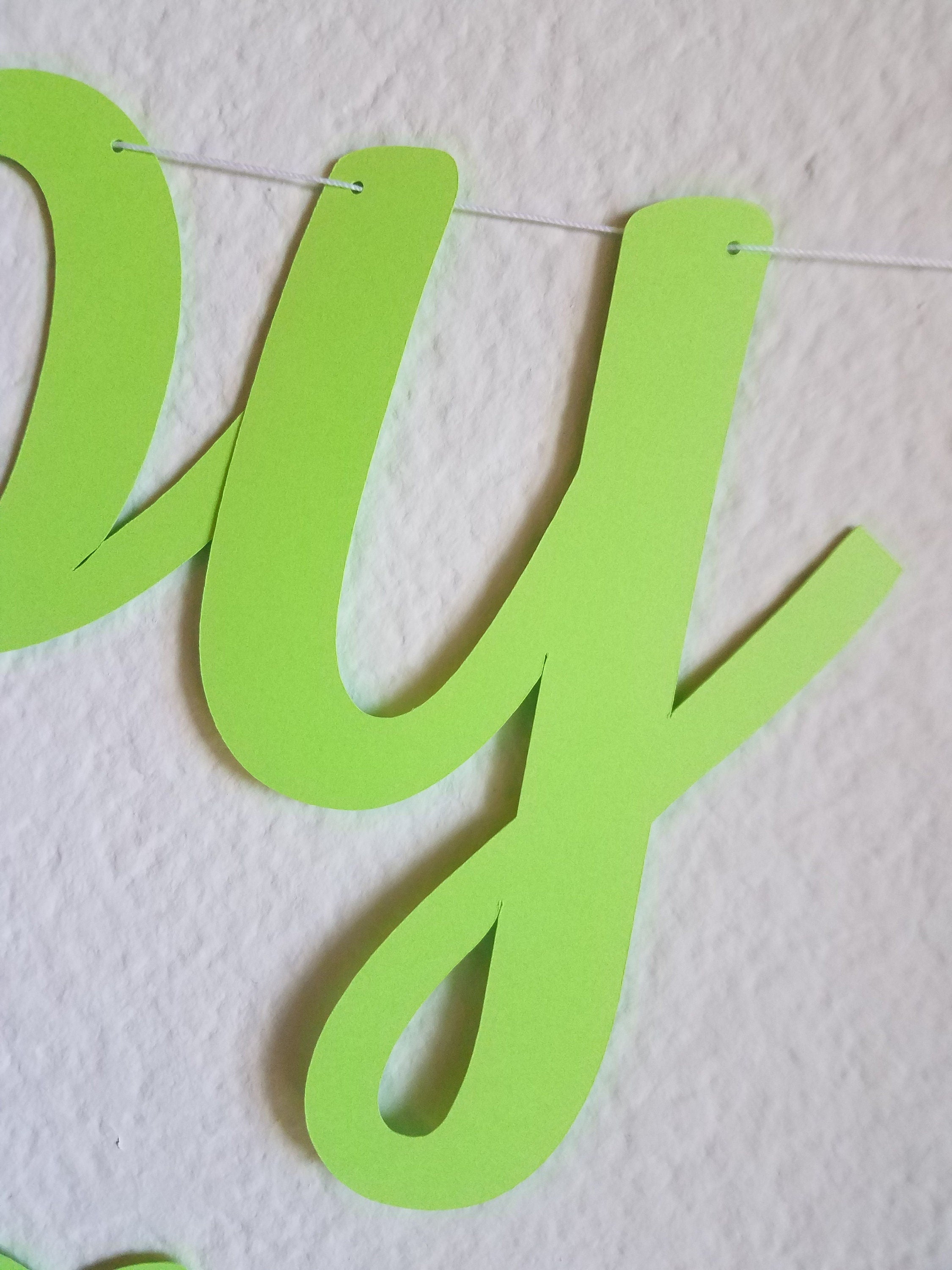 Lime Green Happy Birthday Banner, Lime Green Birthday Banner, Cursive Banner, Lime Green Customize Banner, Lime Green Birthday Banner