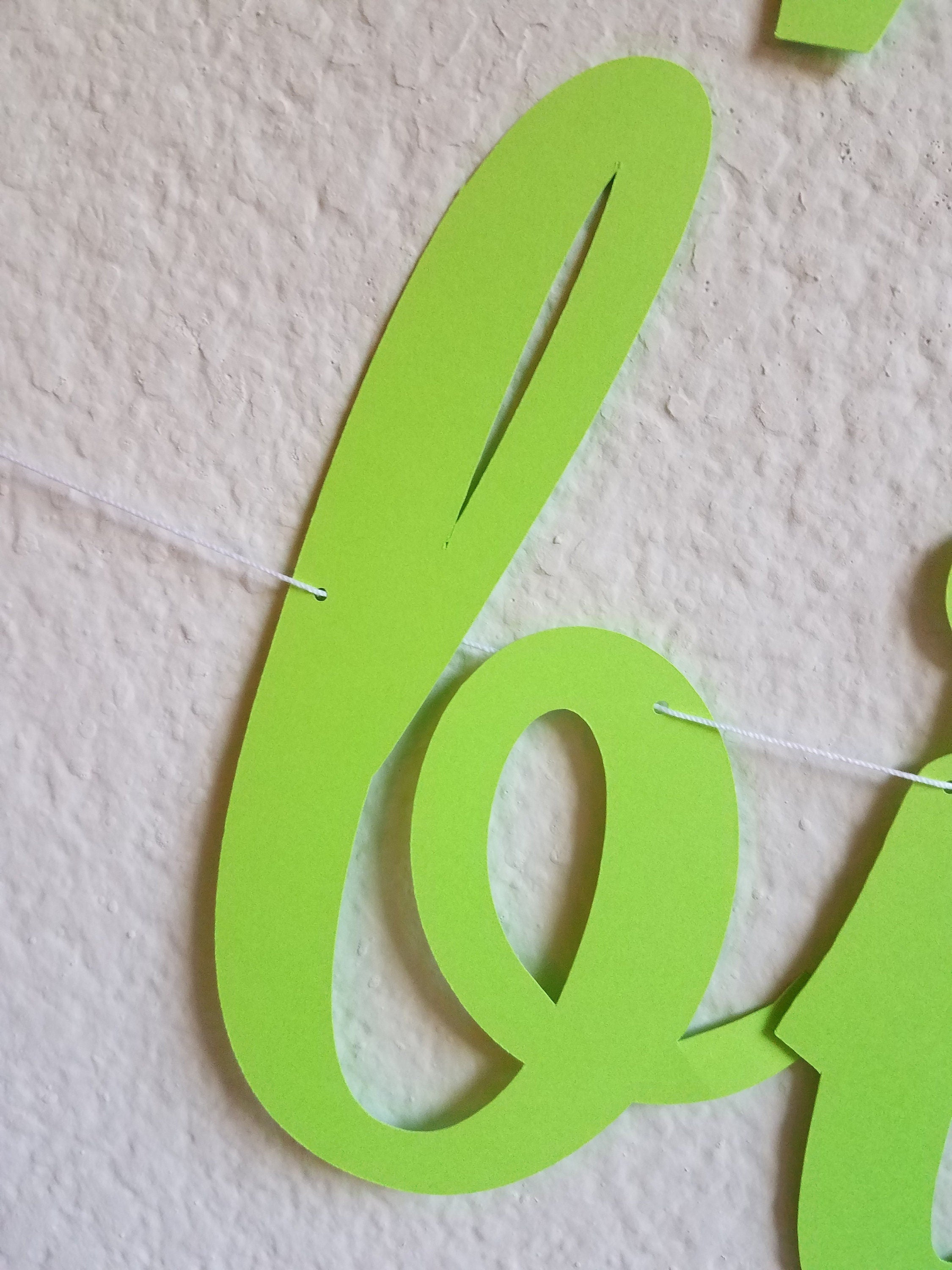 Lime Green Happy Birthday Banner, Lime Green Birthday Banner, Cursive Banner, Lime Green Customize Banner, Lime Green Birthday Banner