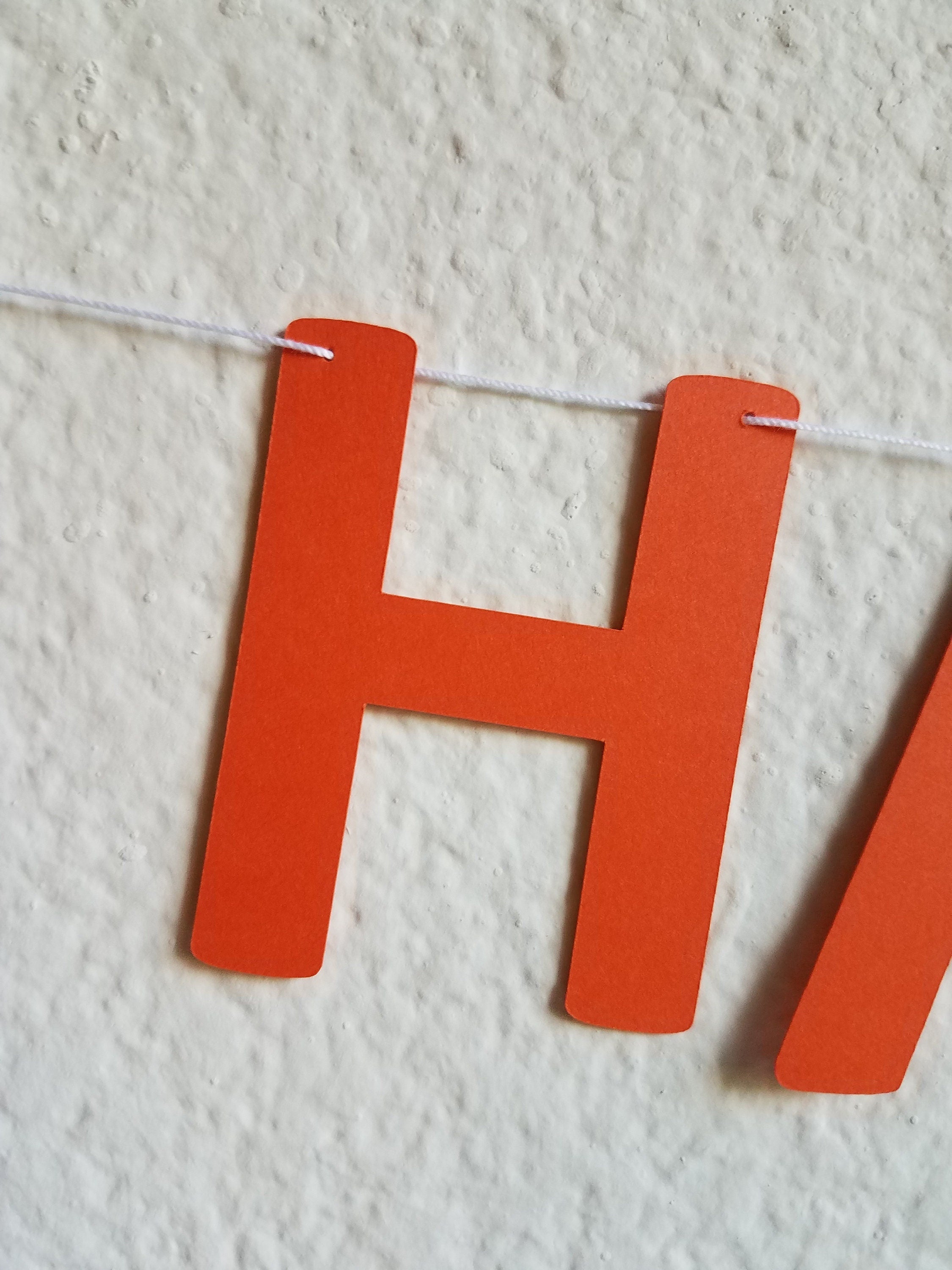 Mini Orange Happy Birthday Banner, Small Orange Birthday Banner, Orange Banner, Orange Customize Banner, Miniature Banner