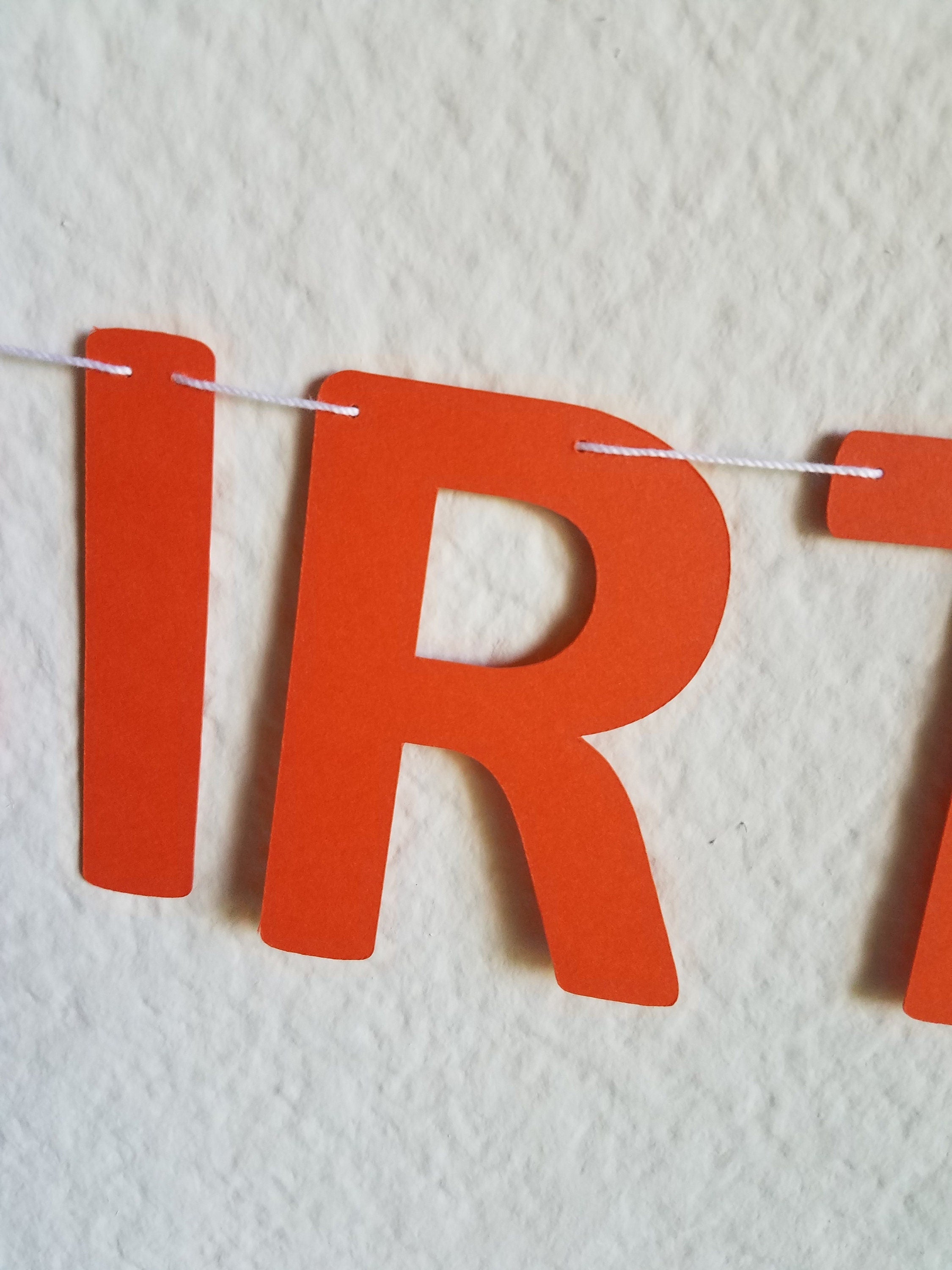 Mini Orange Happy Birthday Banner, Small Orange Birthday Banner, Orange Banner, Orange Customize Banner, Miniature Banner