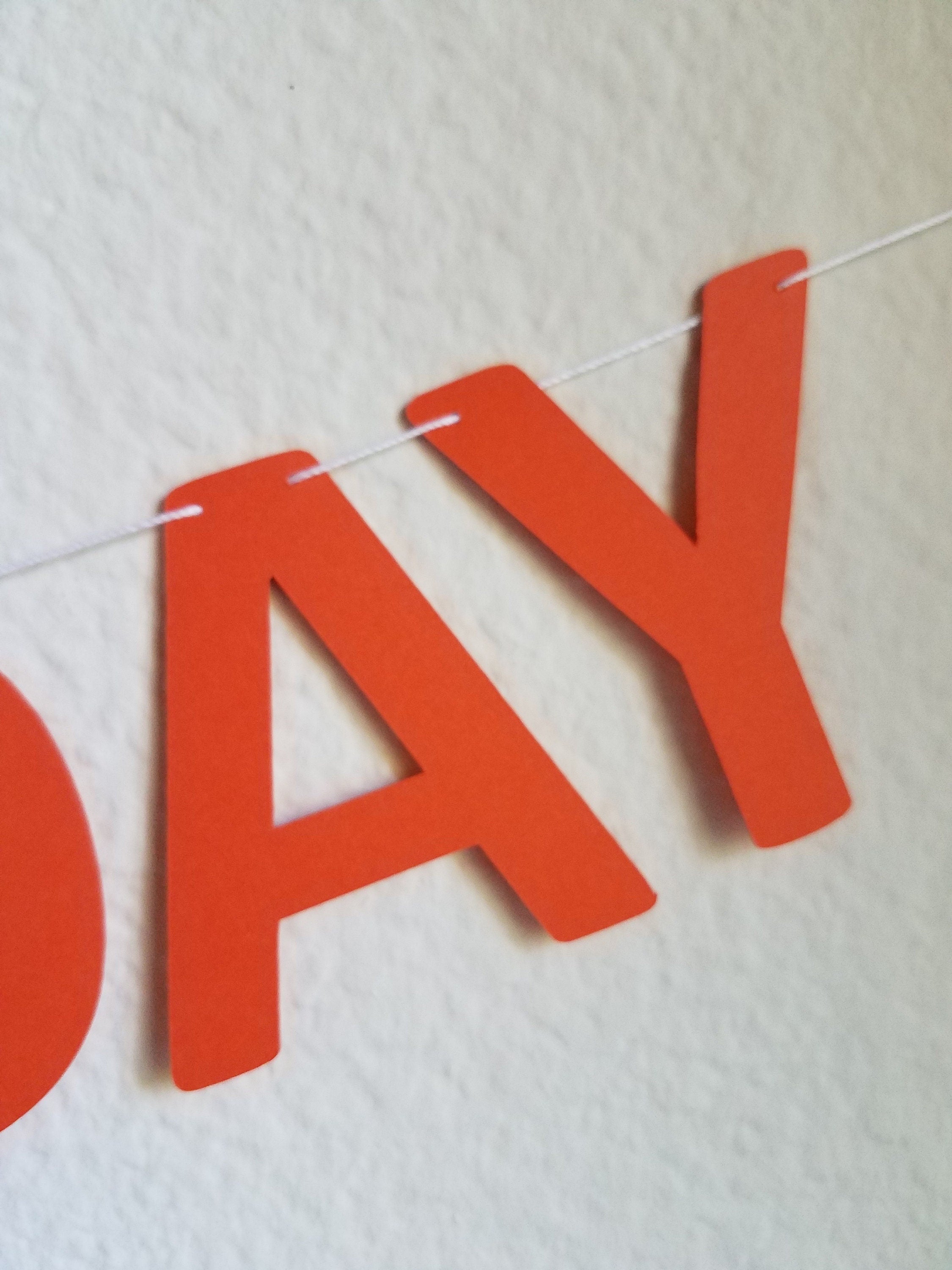 Mini Orange Happy Birthday Banner, Small Orange Birthday Banner, Orange Banner, Orange Customize Banner, Miniature Banner