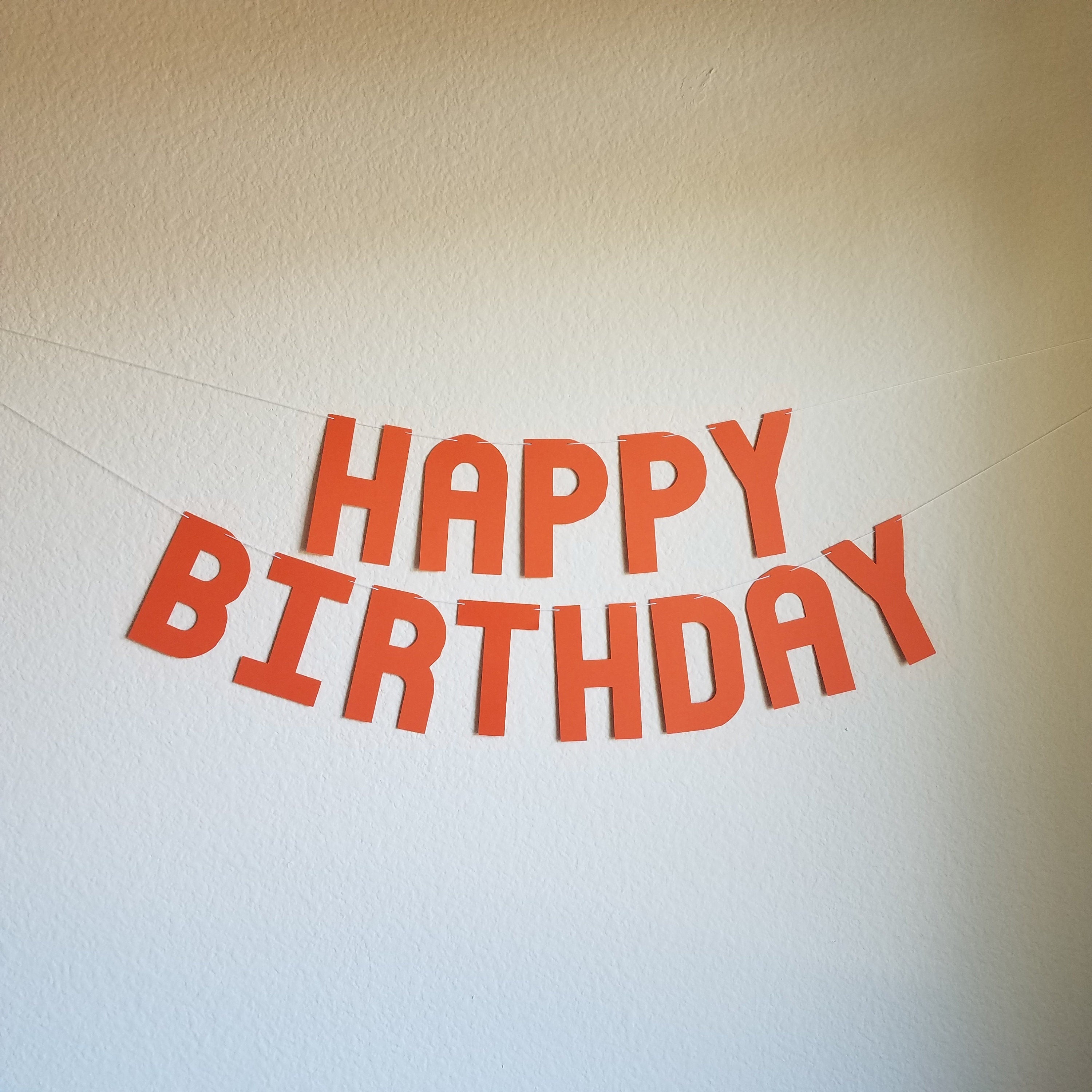Orange Happy Birthday Banner, Orange Birthday Banner, Orange Banner, Customize Orange Banner, Cheap Birthday Banner, Orange Party Decoration