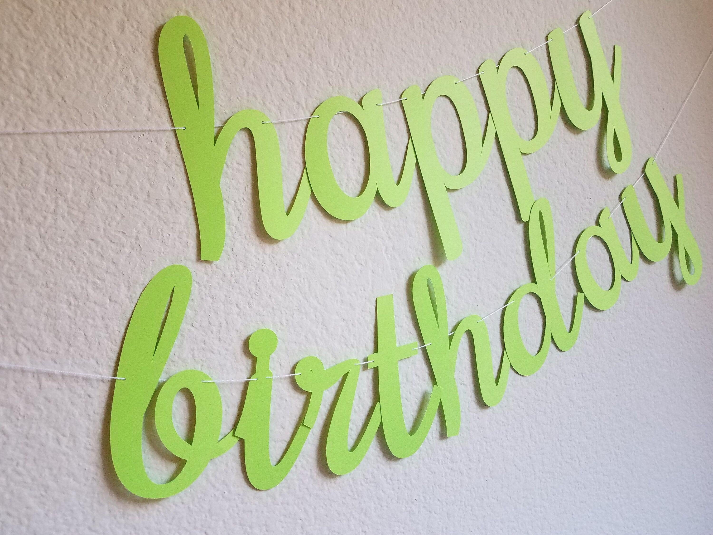 Lime Green Happy Birthday Banner, Lime Green Birthday Banner, Cursive Banner, Lime Green Customize Banner, Lime Green Birthday Banner