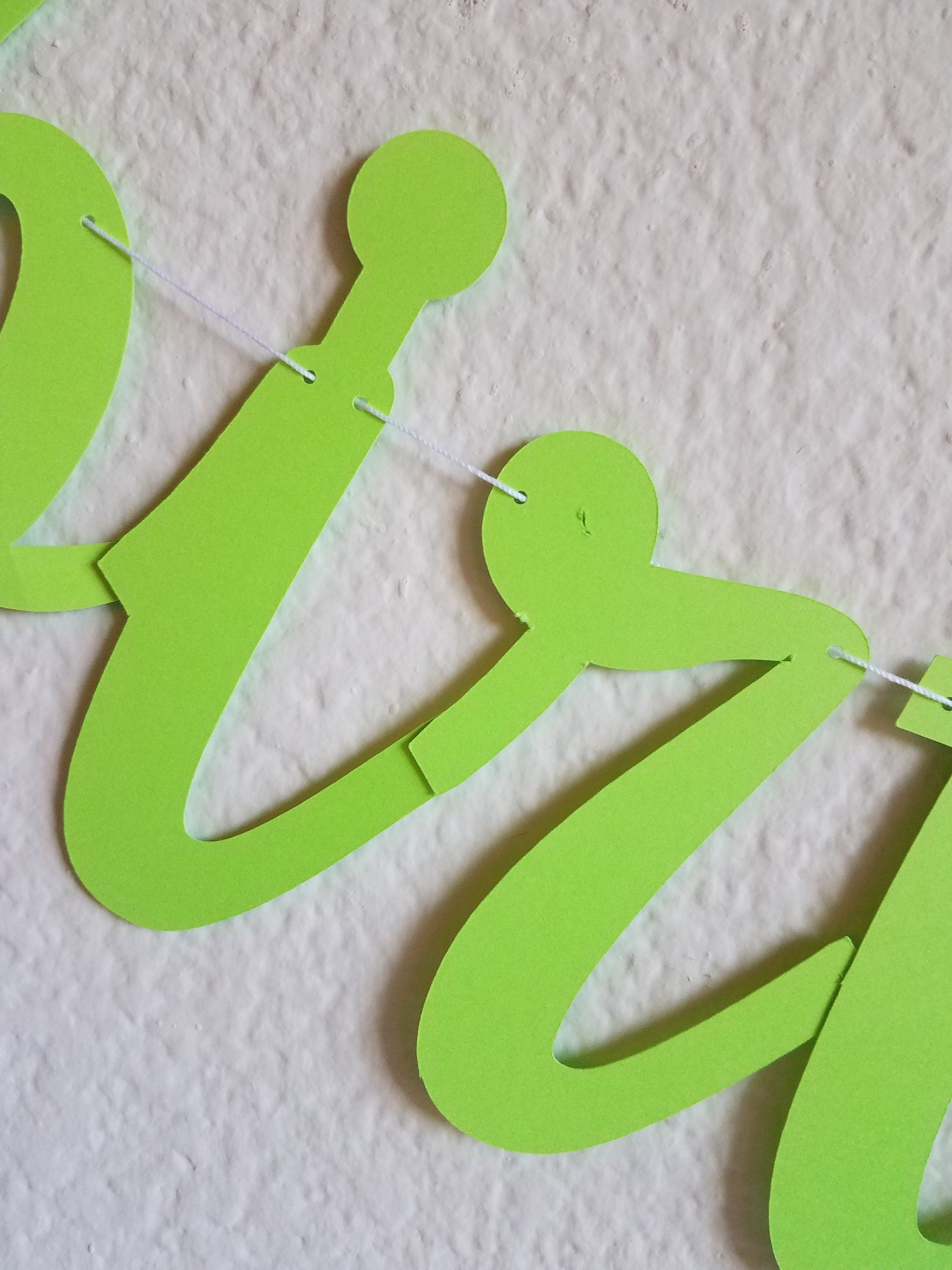 Lime Green Happy Birthday Banner, Lime Green Birthday Banner, Cursive Banner, Lime Green Customize Banner, Lime Green Birthday Banner