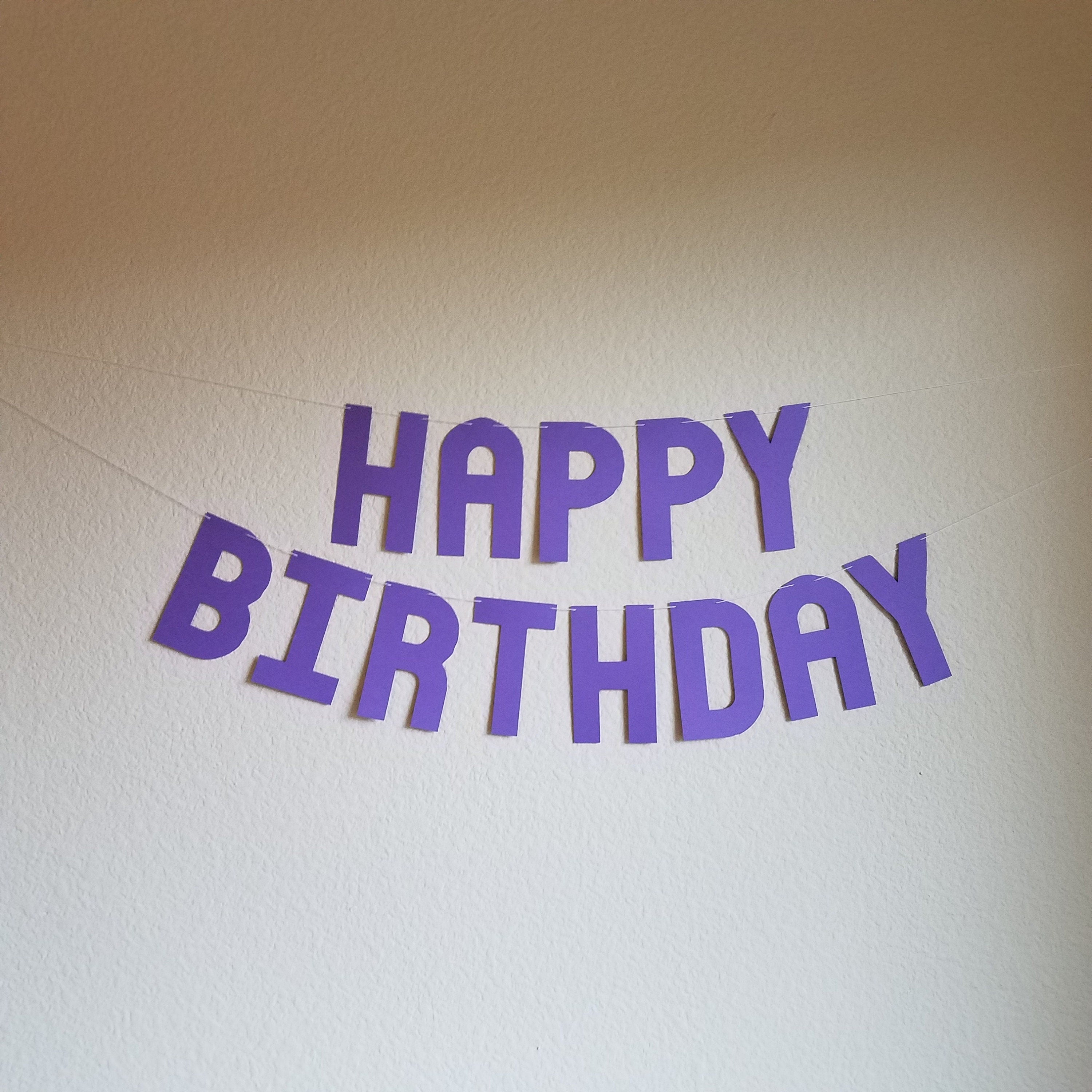 Purple Happy Birthday Banner, Purple Birthday Banner, Custom Purple Banner, Cheap Birthday Banner, Purple Party Decoration