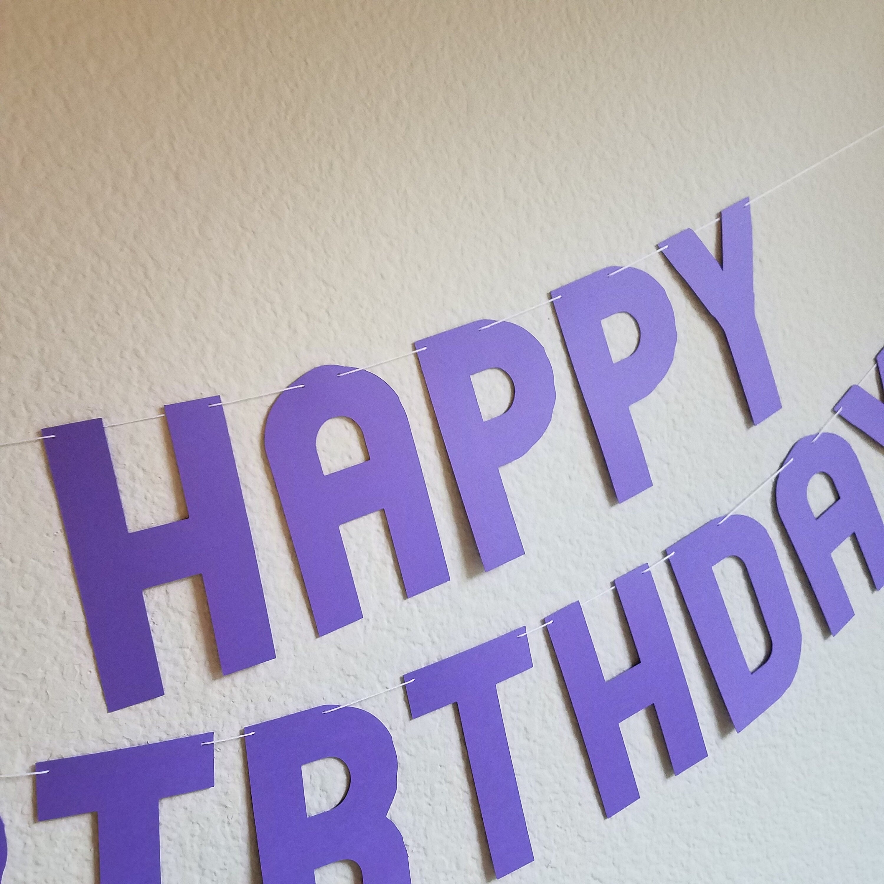 Purple Happy Birthday Banner, Purple Birthday Banner, Custom Purple Banner, Cheap Birthday Banner, Purple Party Decoration