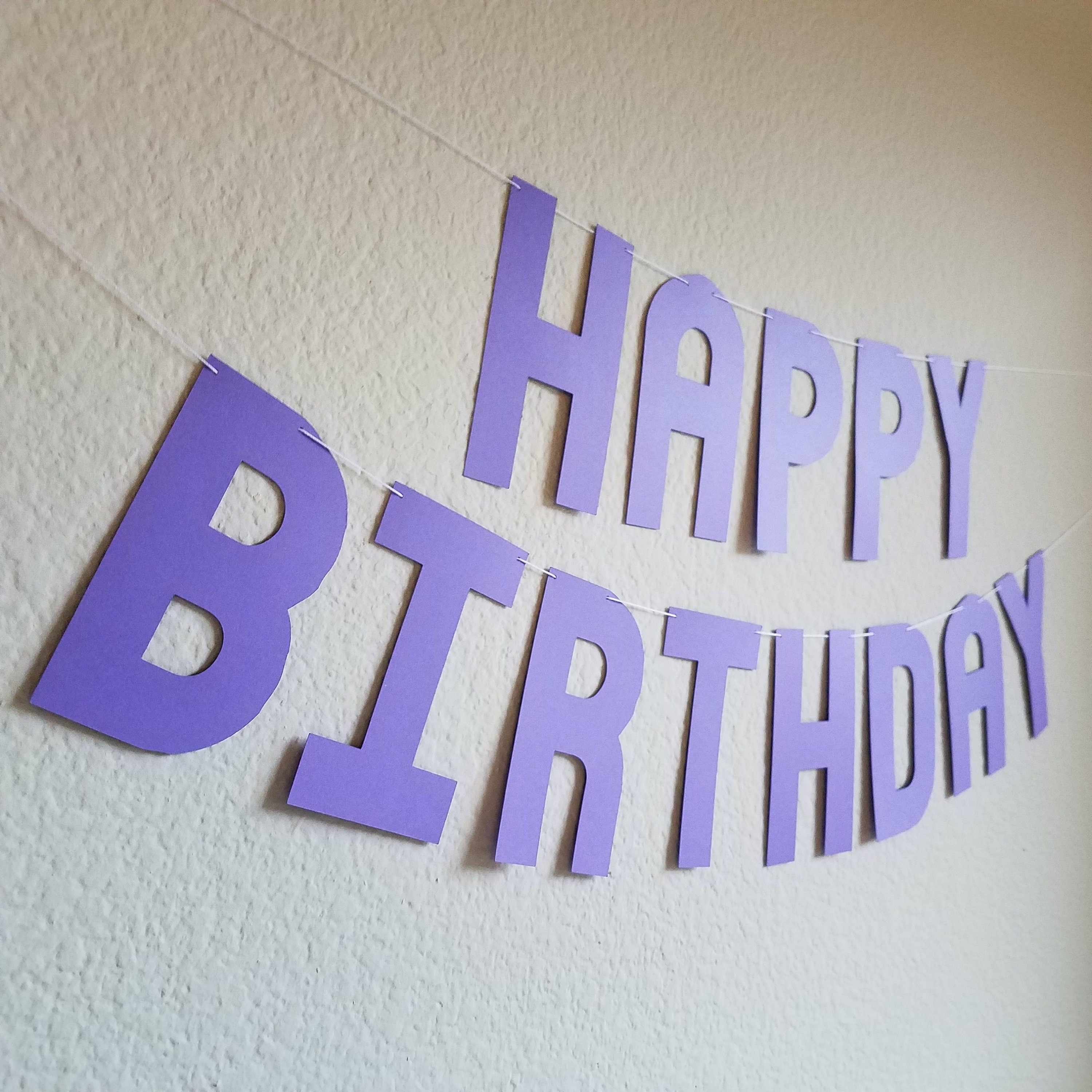 Purple Happy Birthday Banner, Purple Birthday Banner, Custom Purple Banner, Cheap Birthday Banner, Purple Party Decoration