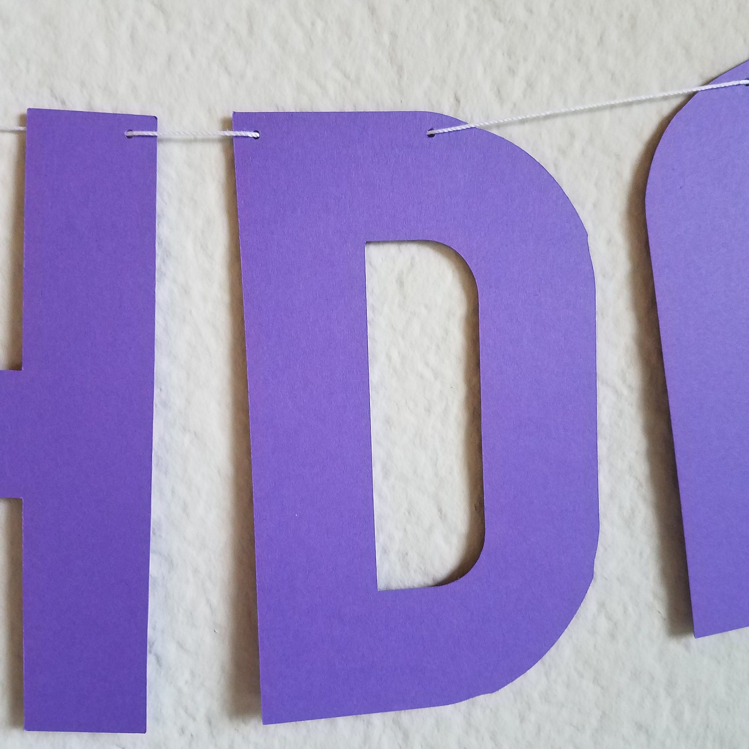 Purple Happy Birthday Banner, Purple Birthday Banner, Custom Purple Banner, Cheap Birthday Banner, Purple Party Decoration
