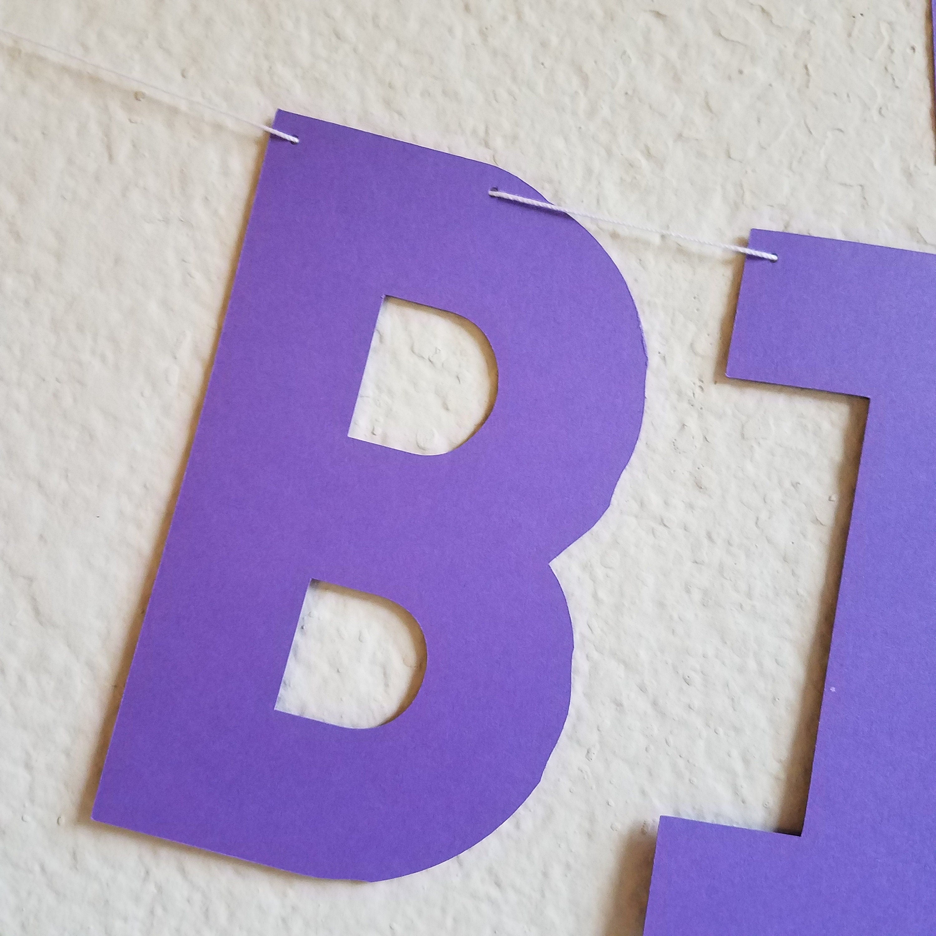 Purple Happy Birthday Banner, Purple Birthday Banner, Custom Purple Banner, Cheap Birthday Banner, Purple Party Decoration