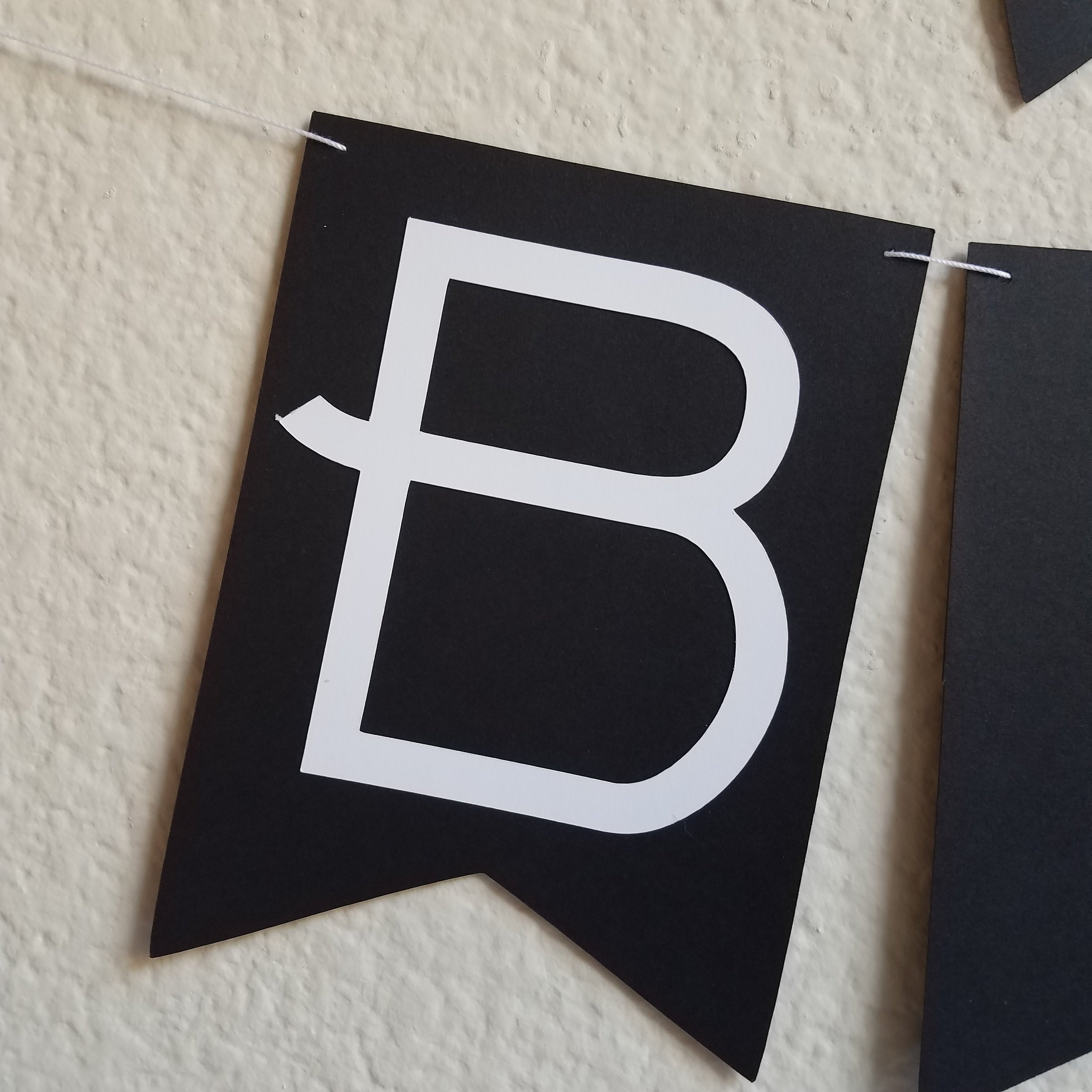 Black and White Happy Birthday Banner, Black and White Birthday, Black and White Banner, Modern Birthday Banner, Black and White Party