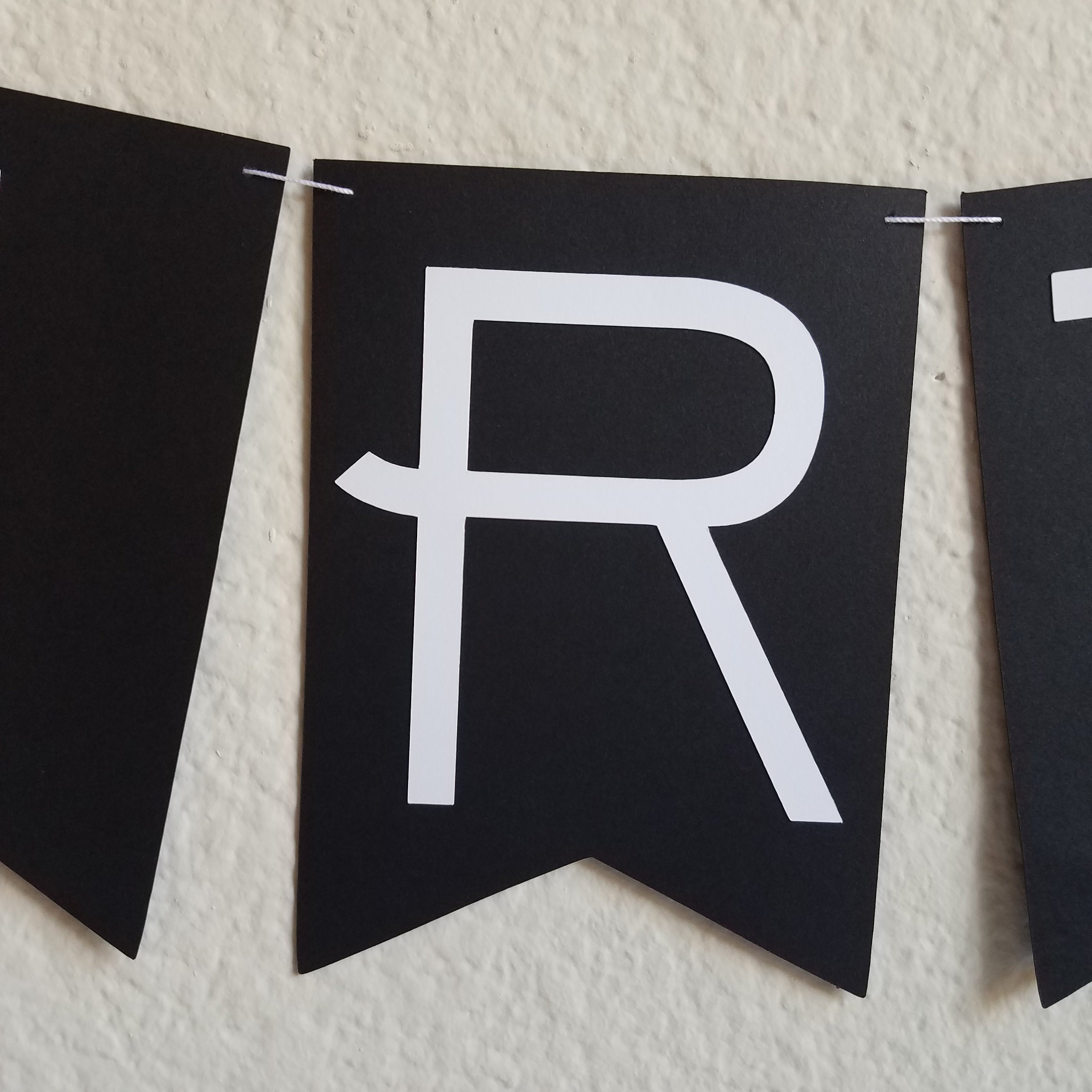 Black and White Happy Birthday Banner, Black and White Birthday, Black and White Banner, Modern Birthday Banner, Black and White Party