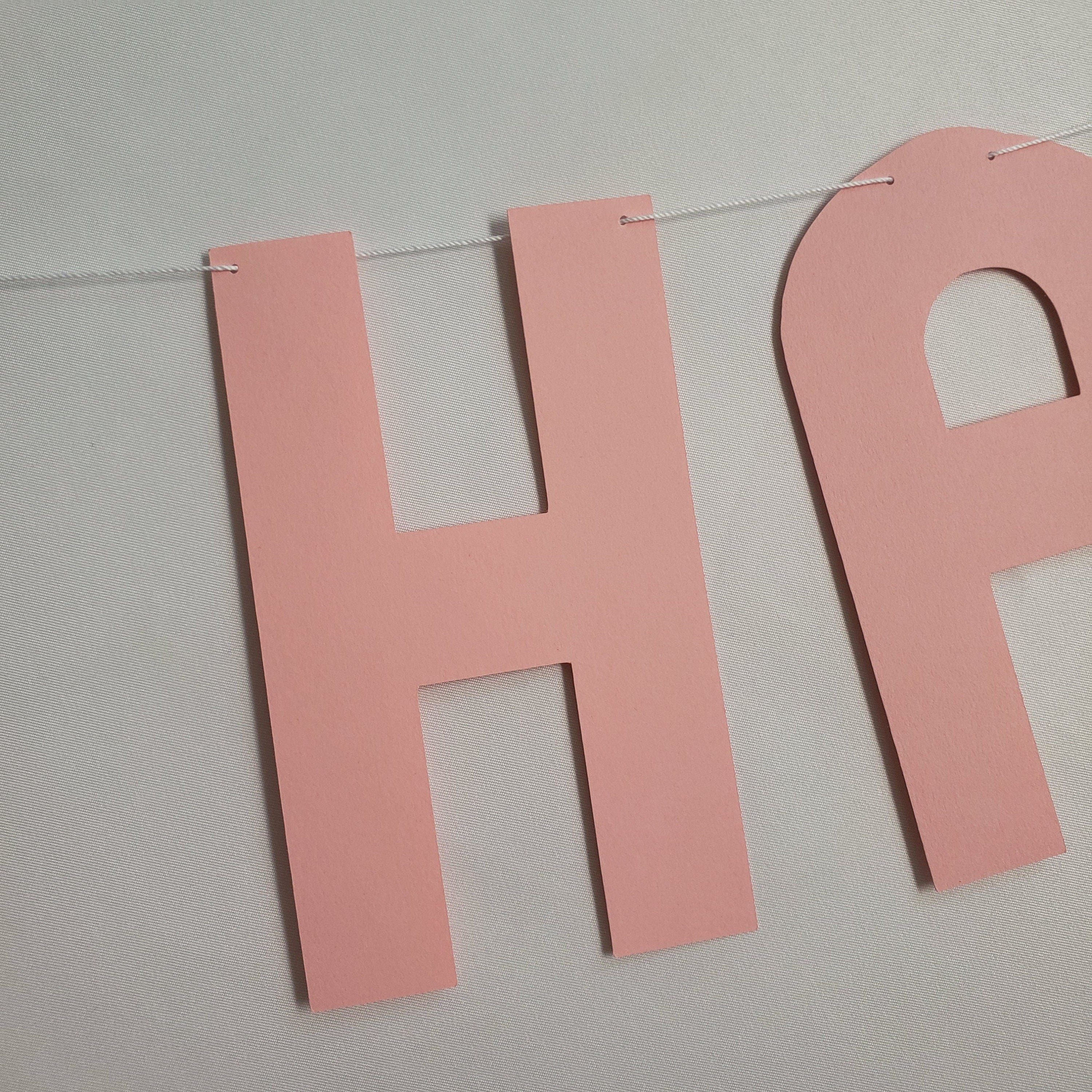 Light Pink Happy Birthday Banner, Light Pink Birthday Banner, Baby Pink Banner, Custom Light Pink Banner, Light Pink Party Decorations