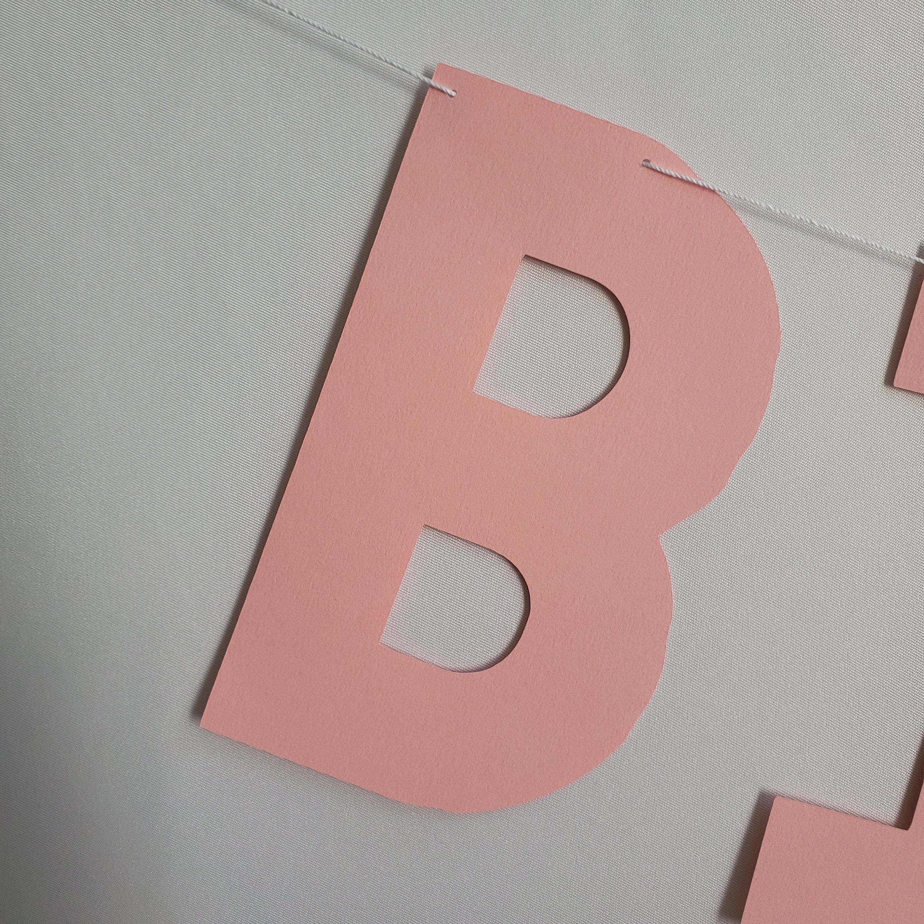 Light Pink Happy Birthday Banner, Light Pink Birthday Banner, Baby Pink Banner, Custom Light Pink Banner, Light Pink Party Decorations