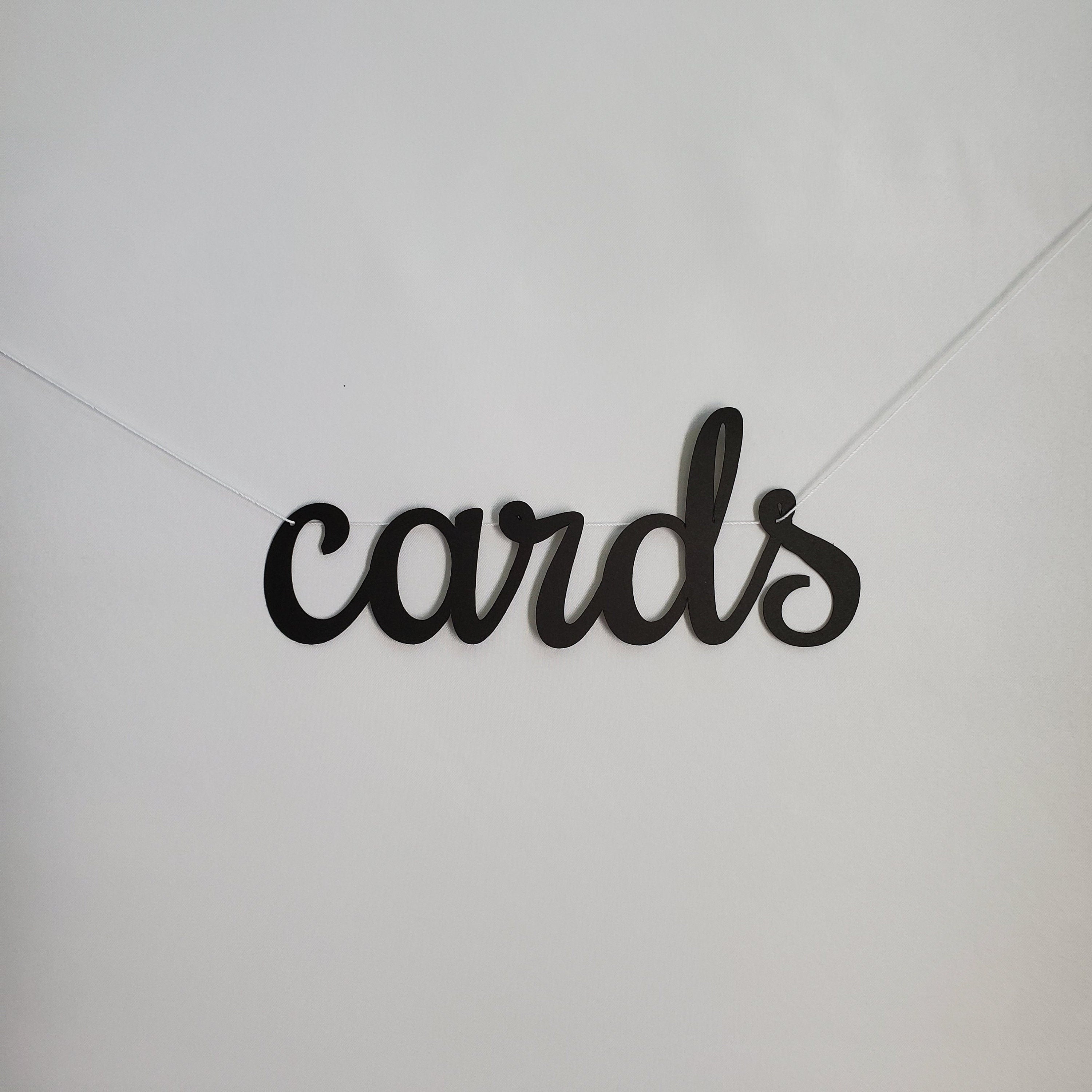 Black Cards Banner, Mini Cards Banner, Cards Banner, Cursive Cards Banner, Wedding Cards Banner, Small Cards Banner, Black Card Sign