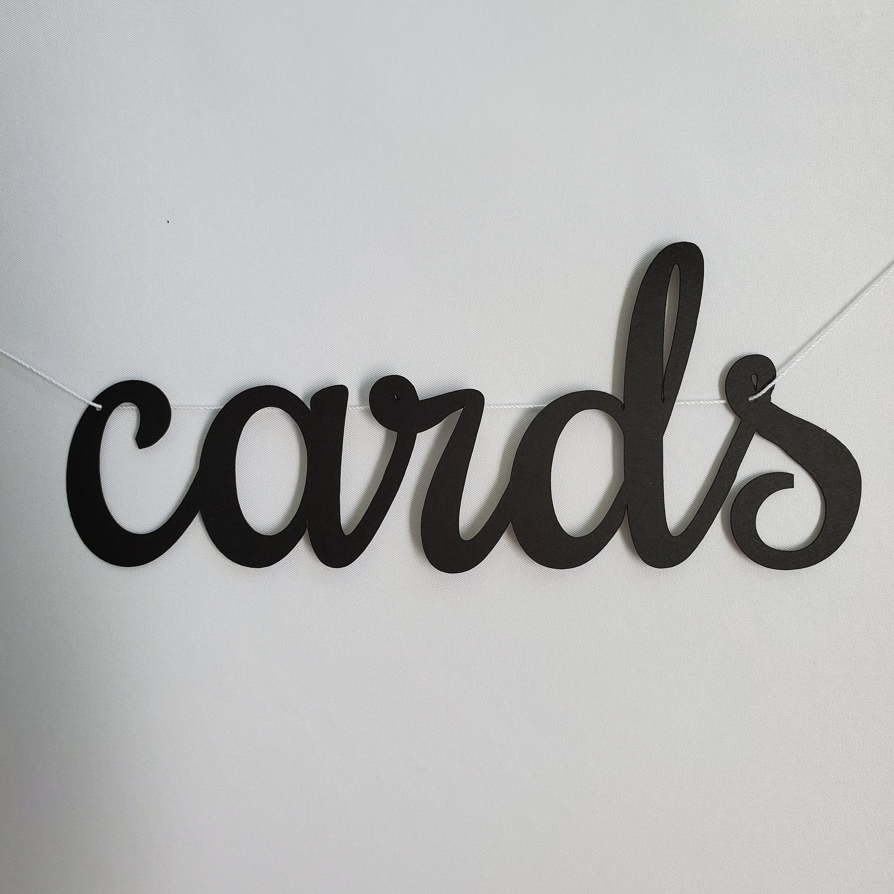 Black Cards Banner, Mini Cards Banner, Cards Banner, Cursive Cards Banner, Wedding Cards Banner, Small Cards Banner, Black Card Sign