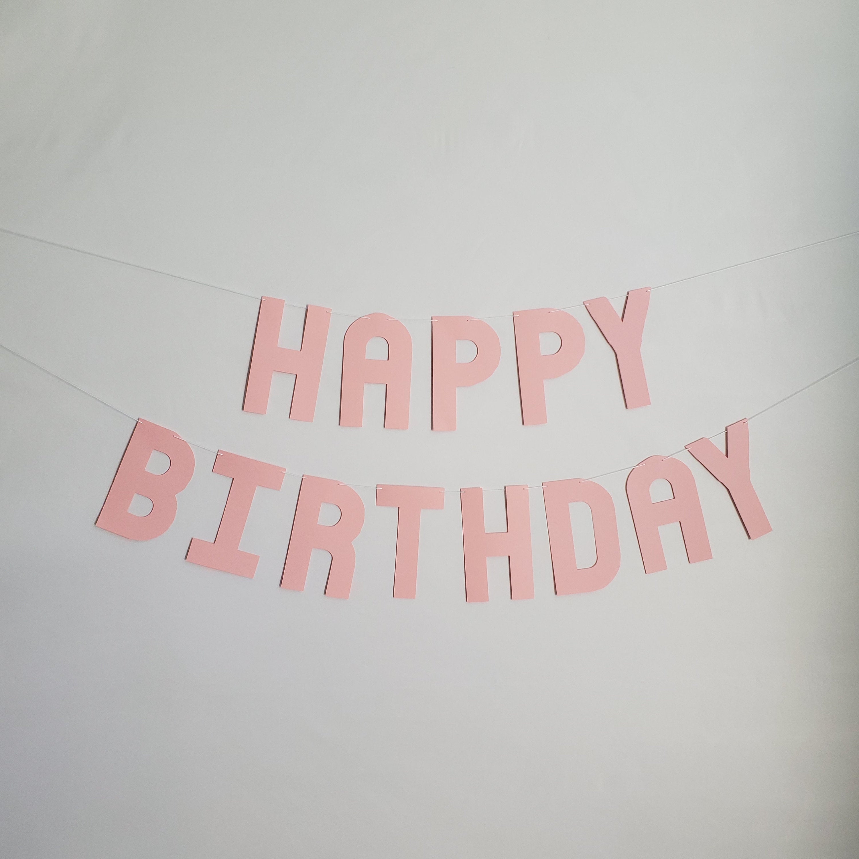 Light Pink Happy Birthday Banner, Light Pink Birthday Banner, Baby Pink Banner, Custom Light Pink Banner, Light Pink Party Decorations