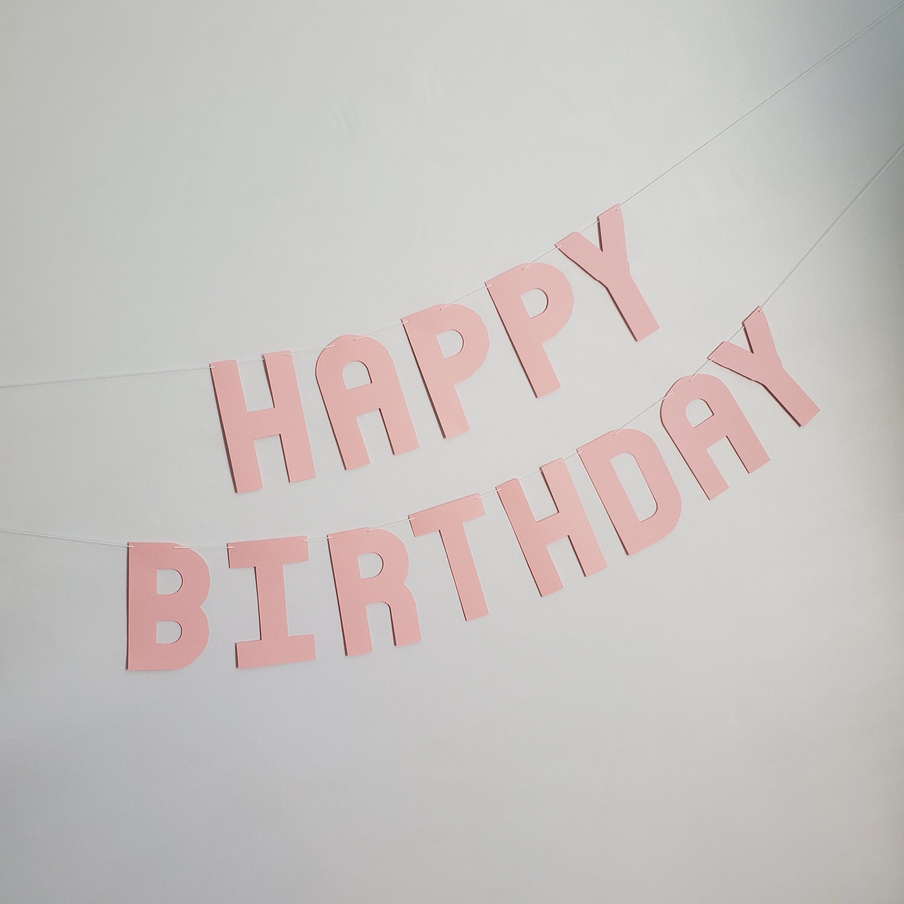 Light Pink Happy Birthday Banner, Light Pink Birthday Banner, Baby Pink Banner, Custom Light Pink Banner, Light Pink Party Decorations