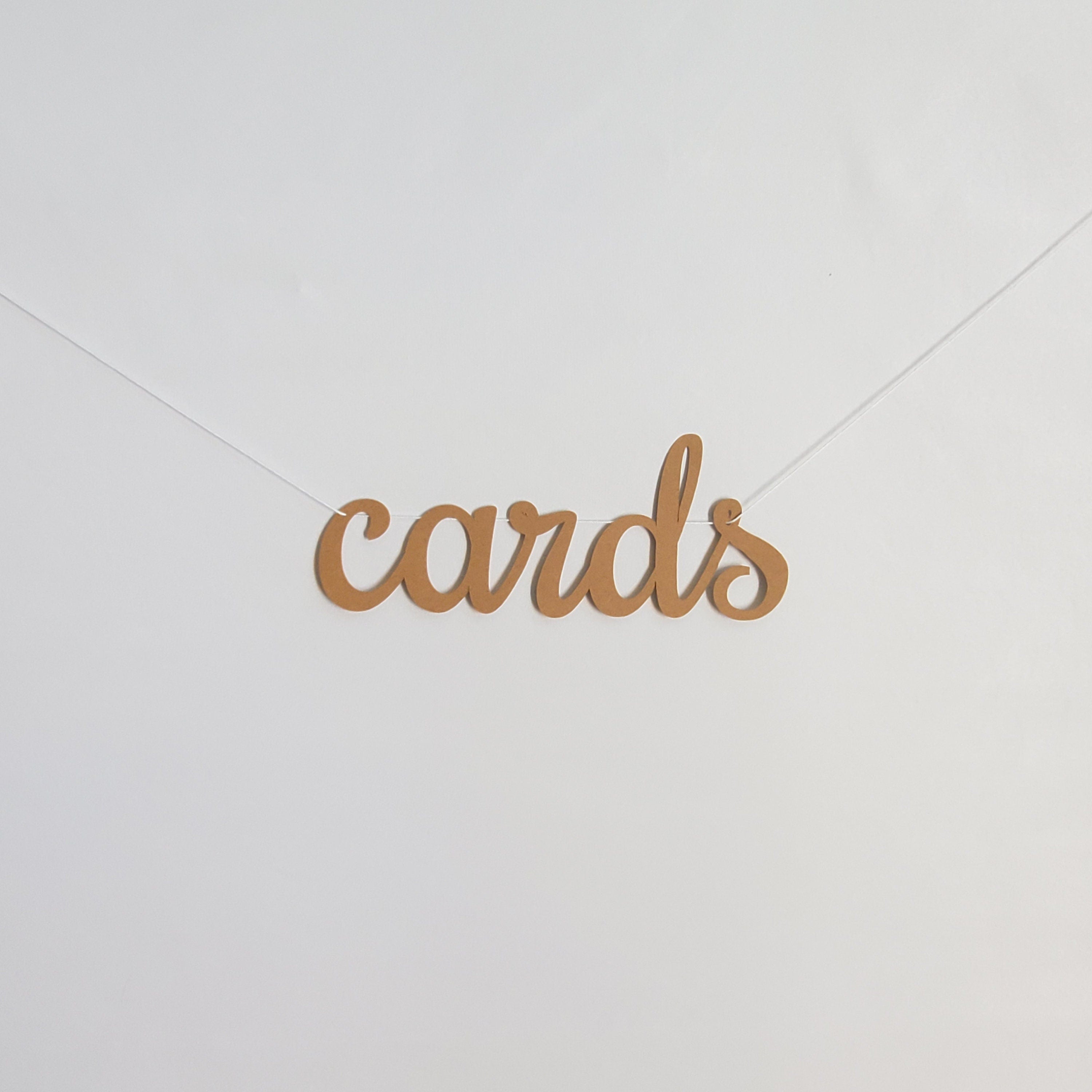 Kraft Cards Banner, Mini Cards Banner, Cards Banner, Cursive Cards Banner, Wedding Cards Banner, Small Cards Banner, Kraft Card Sign