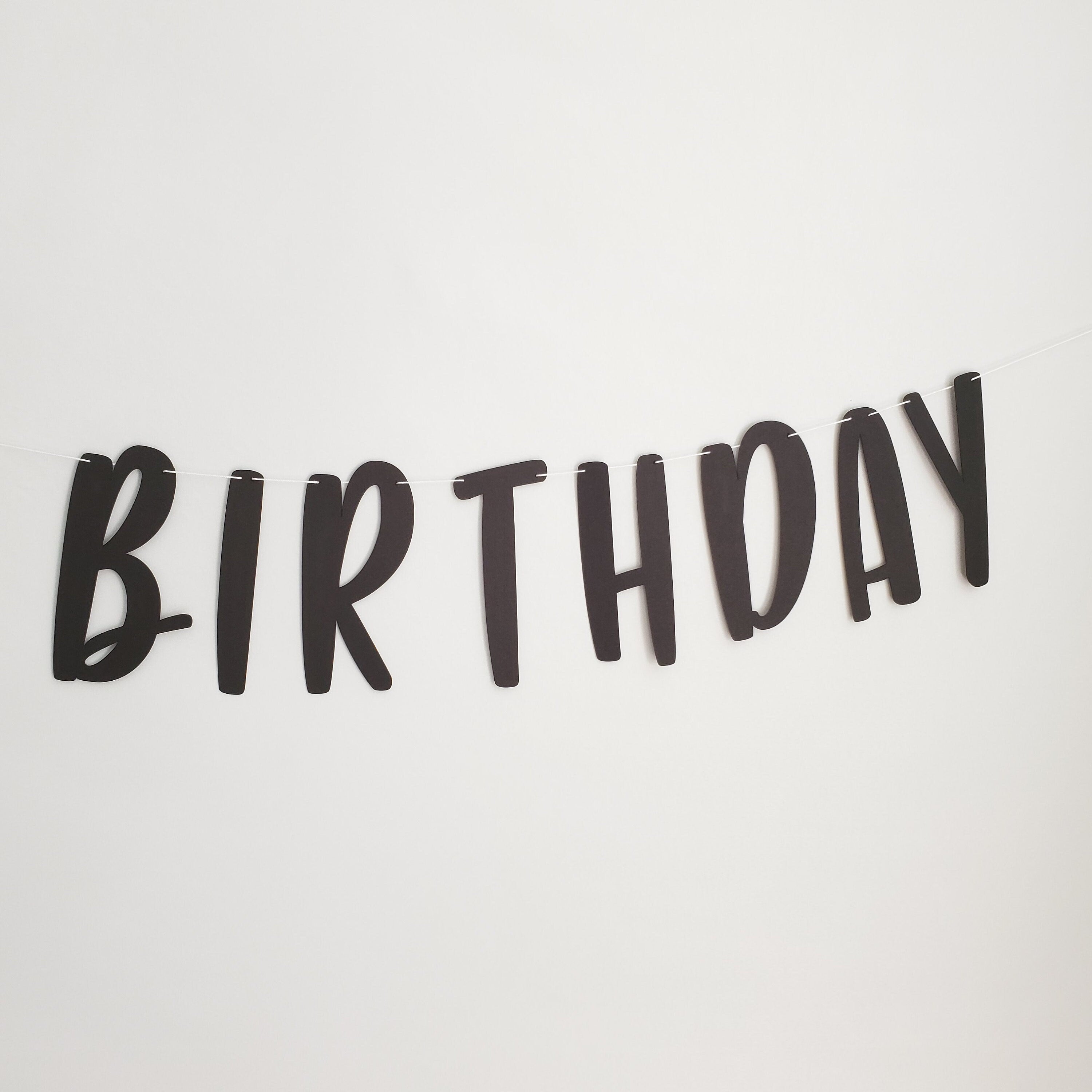Black Happy Birthday Banner, Black Birthday Banner, Black Banner, Custom Black Banner, Cheap Birthday Banner, Black Party Decoration