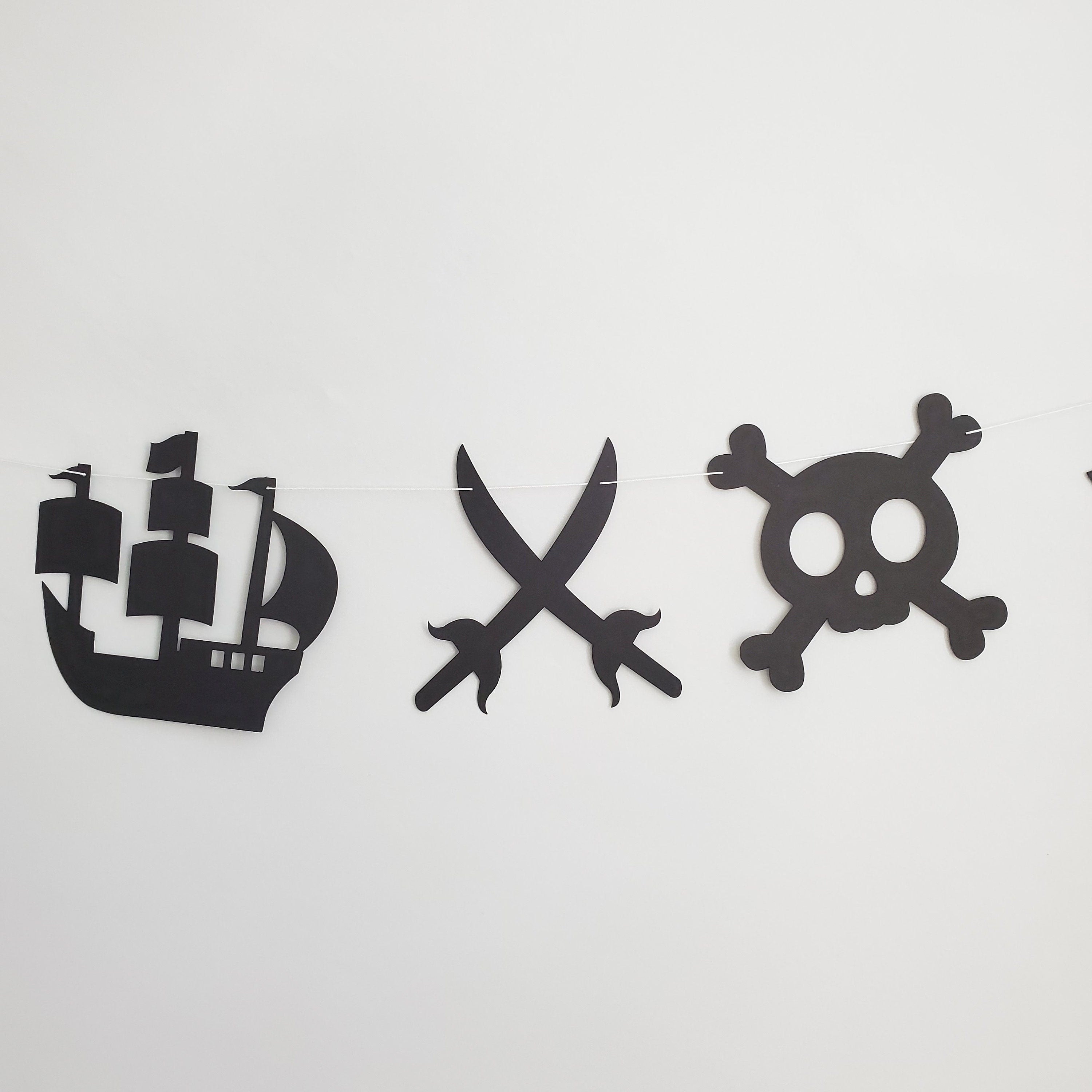 Pirate Banner, Pirate Garland, Pirate Birthday, Pirate Party, Pirate Birthday Party, Pirate Themed Party, Pirate Ship Garland