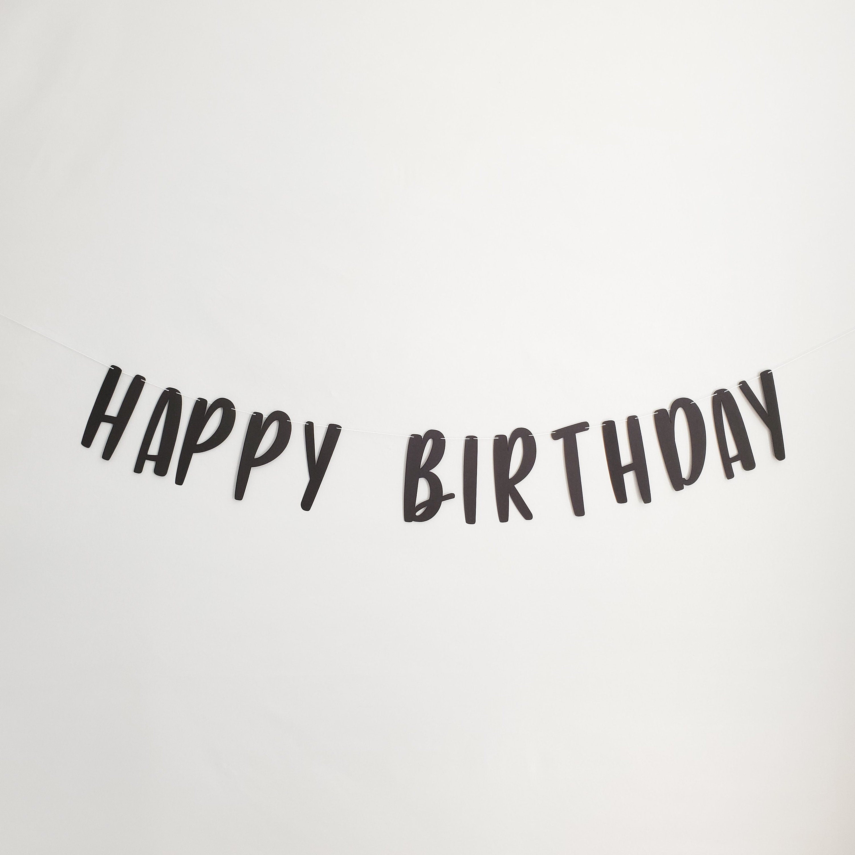 Black Happy Birthday Banner, Black Birthday Banner, Black Banner, Custom Black Banner, Cheap Birthday Banner, Black Party Decoration