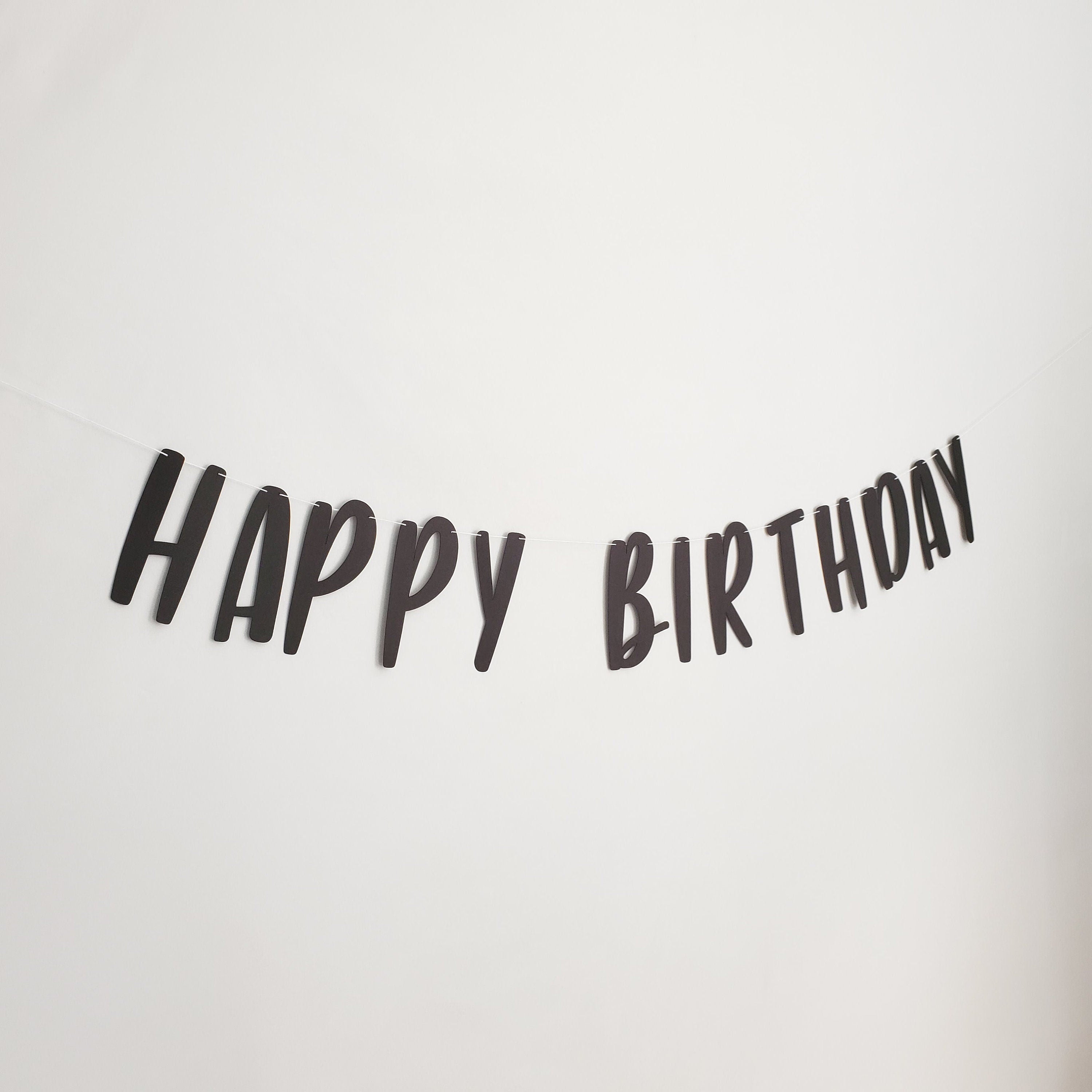 Black Happy Birthday Banner, Black Birthday Banner, Black Banner, Custom Black Banner, Cheap Birthday Banner, Black Party Decoration