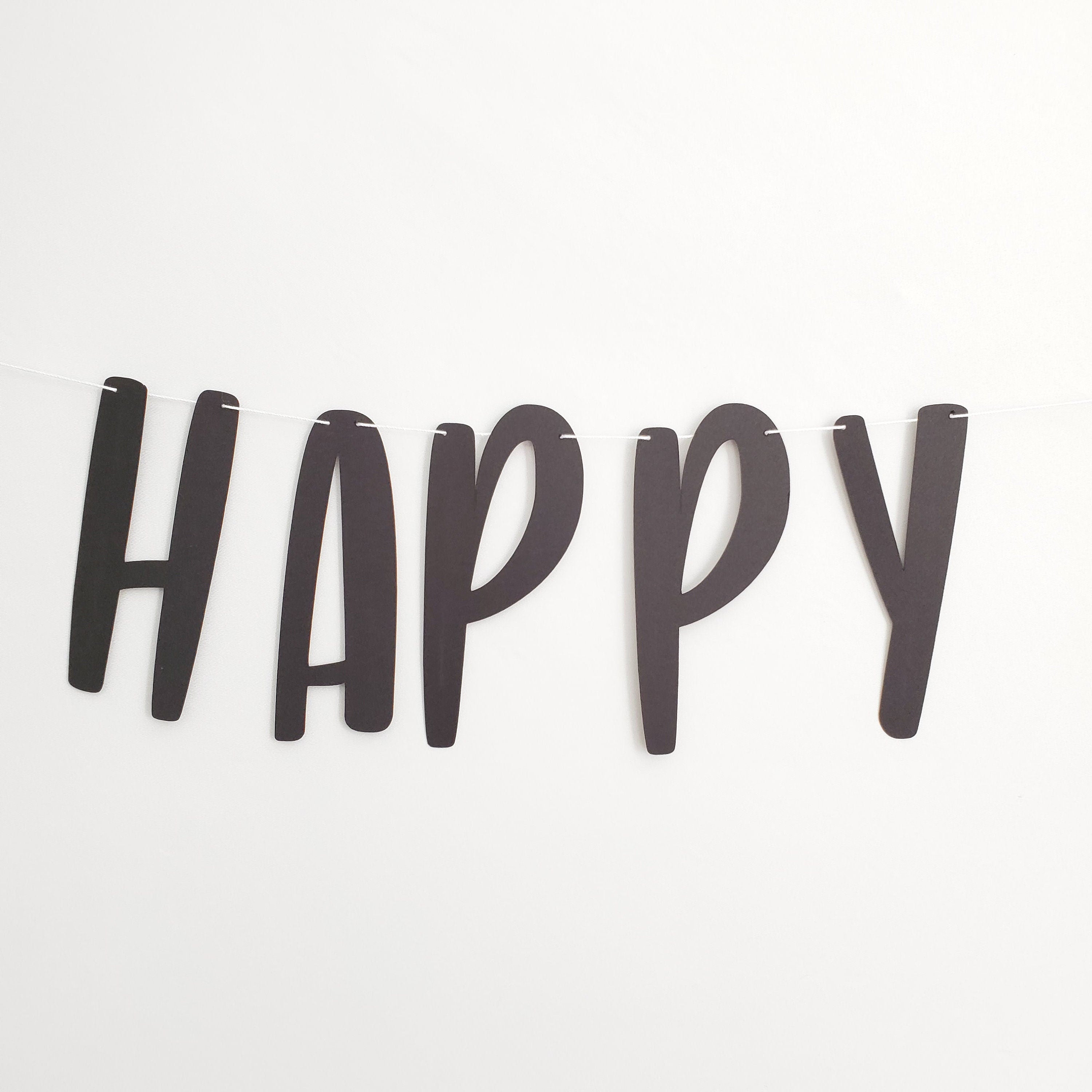 Black Happy Birthday Banner, Black Birthday Banner, Black Banner, Custom Black Banner, Cheap Birthday Banner, Black Party Decoration